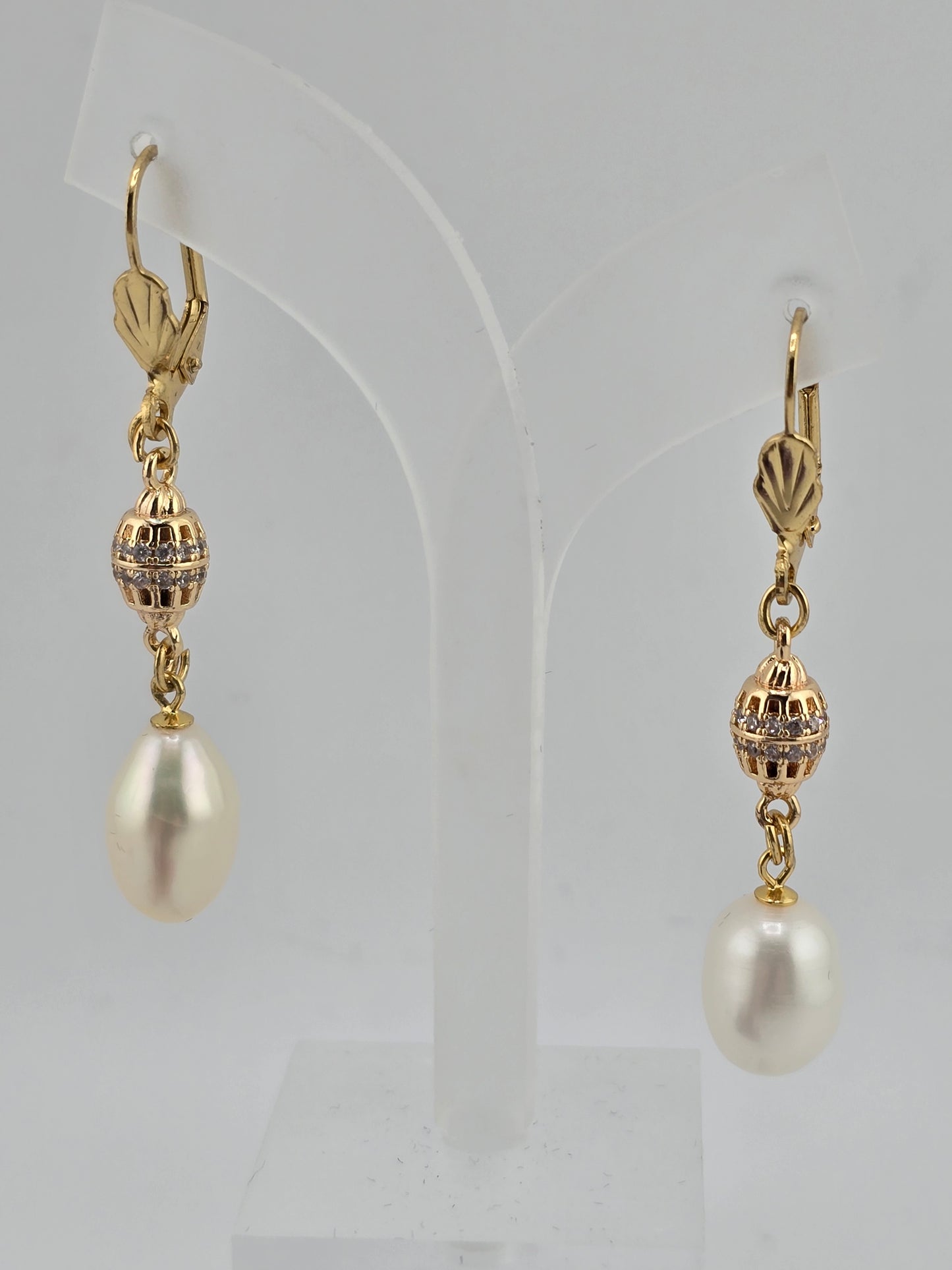 Genuine Olive Cultured Pearl Earrings
