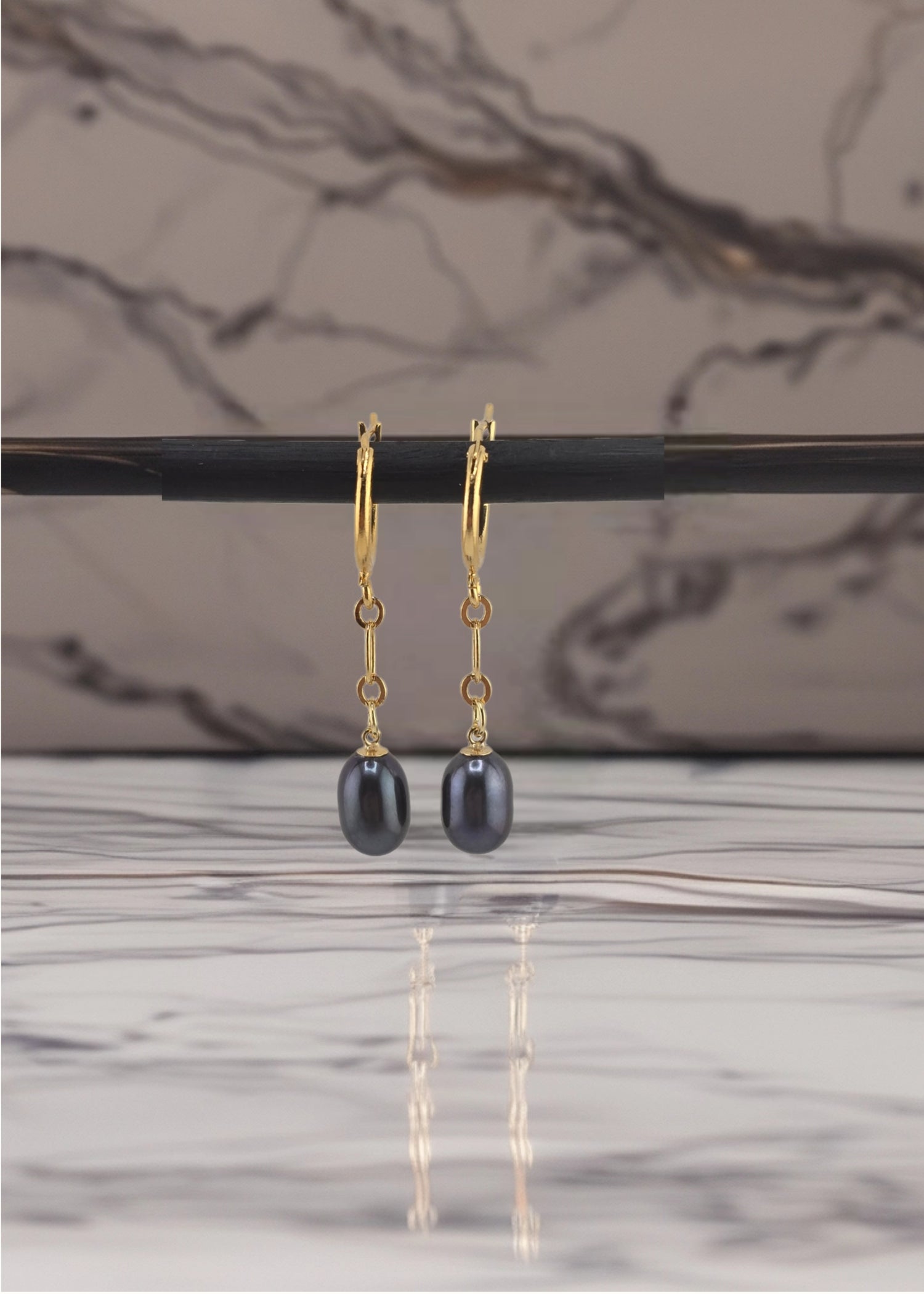 Boucles d’oreilles pendantes en plaqué or