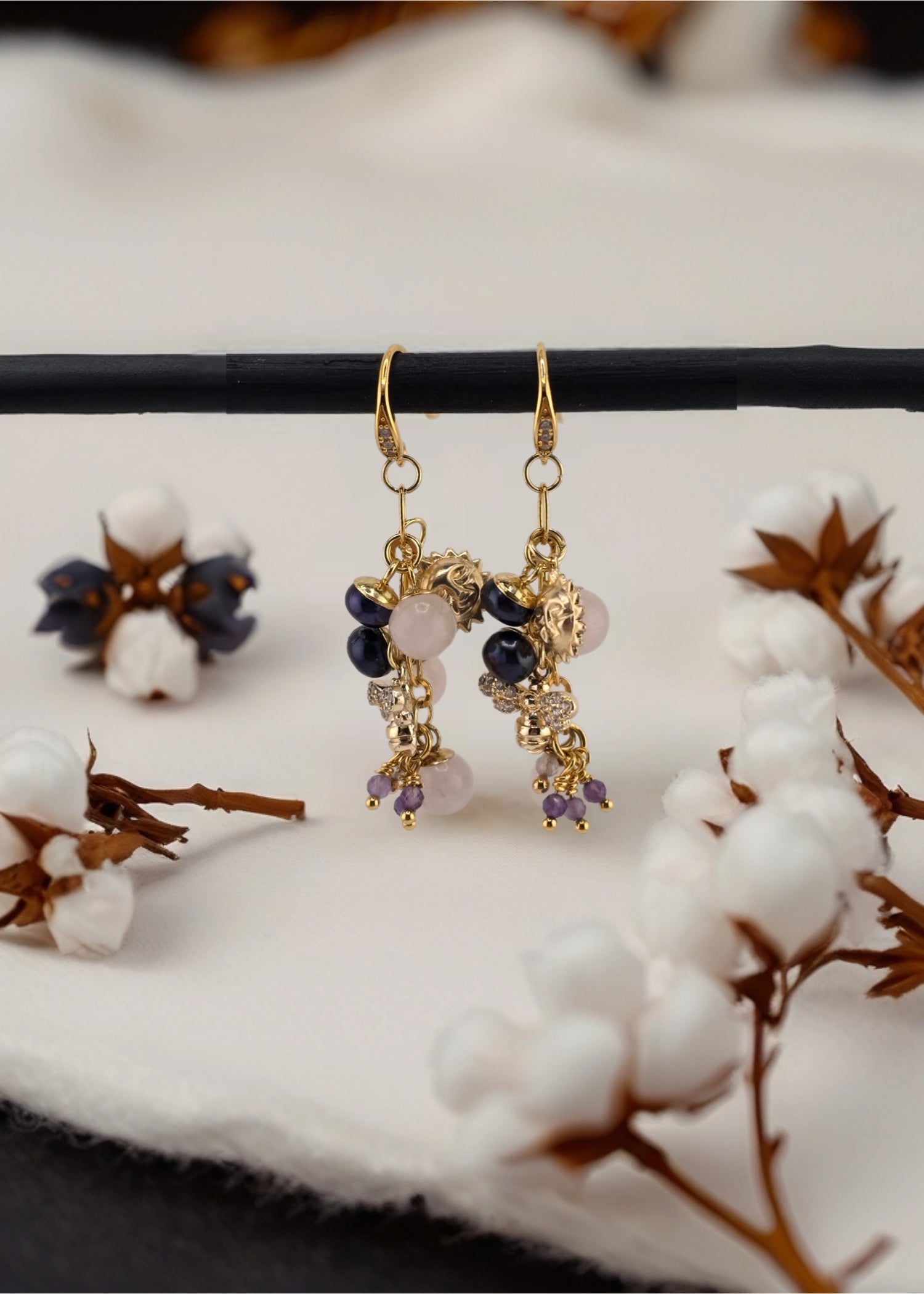 Boucles d 'oreilles en plaqué or 24k