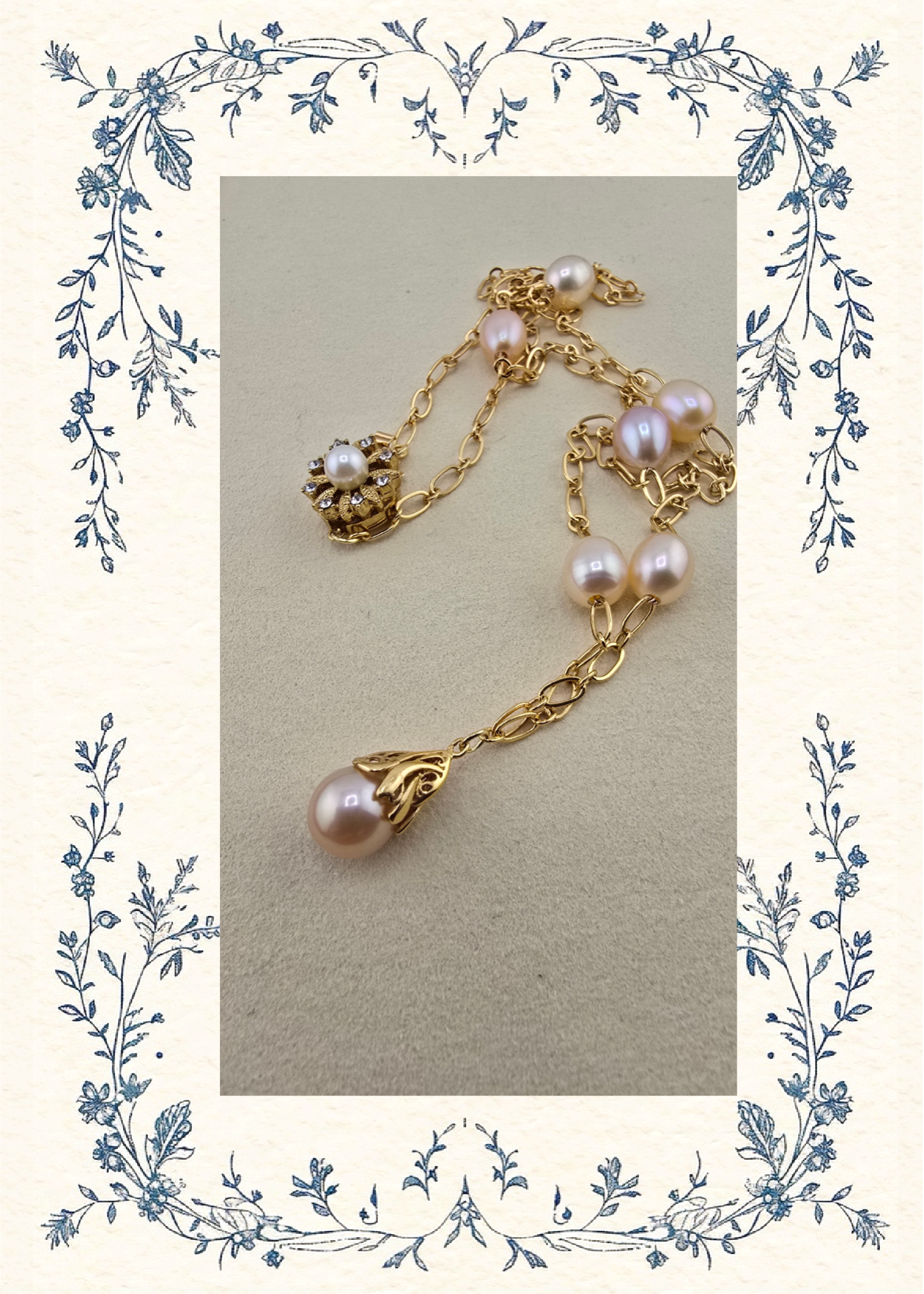 Collier chaine avec perles de culture