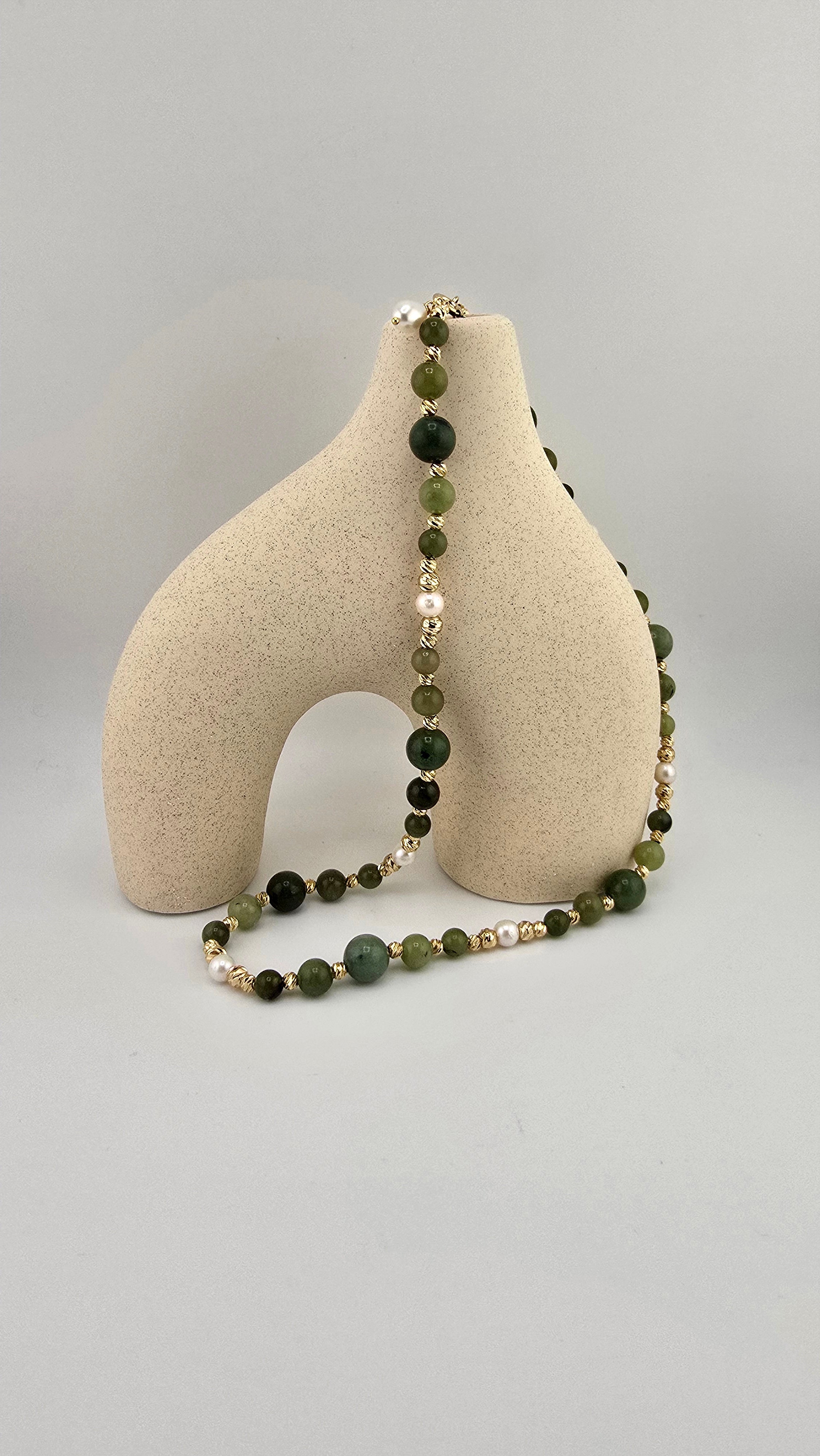 Collier en Jade et vermeil