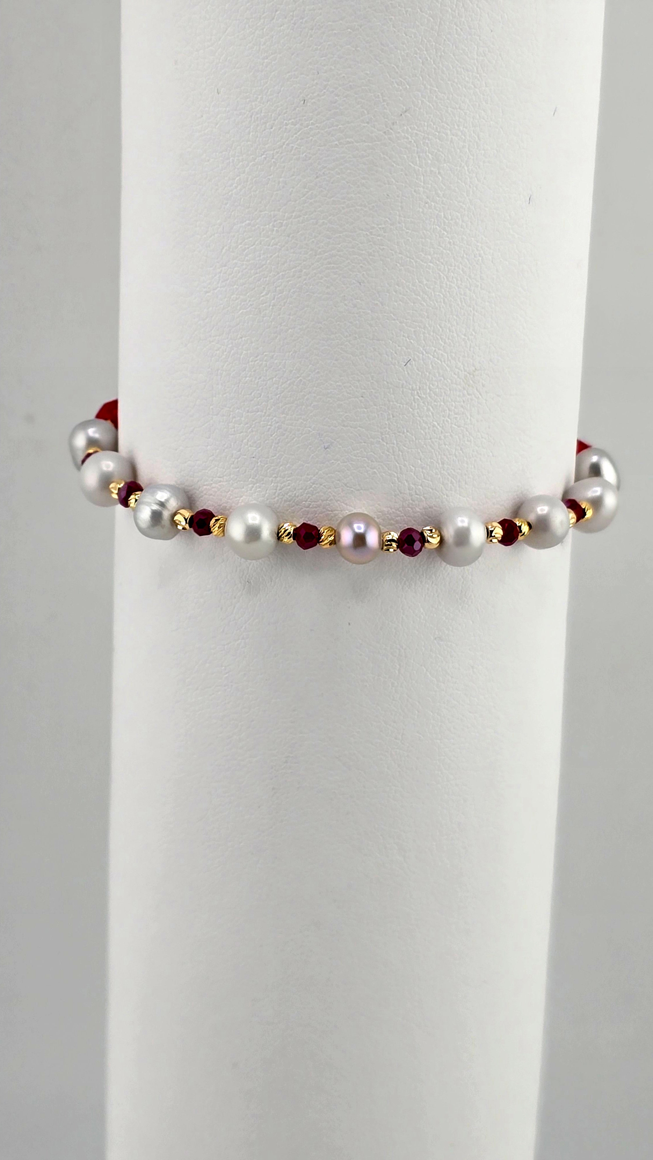 Bracelet en perles de culture et vermeil