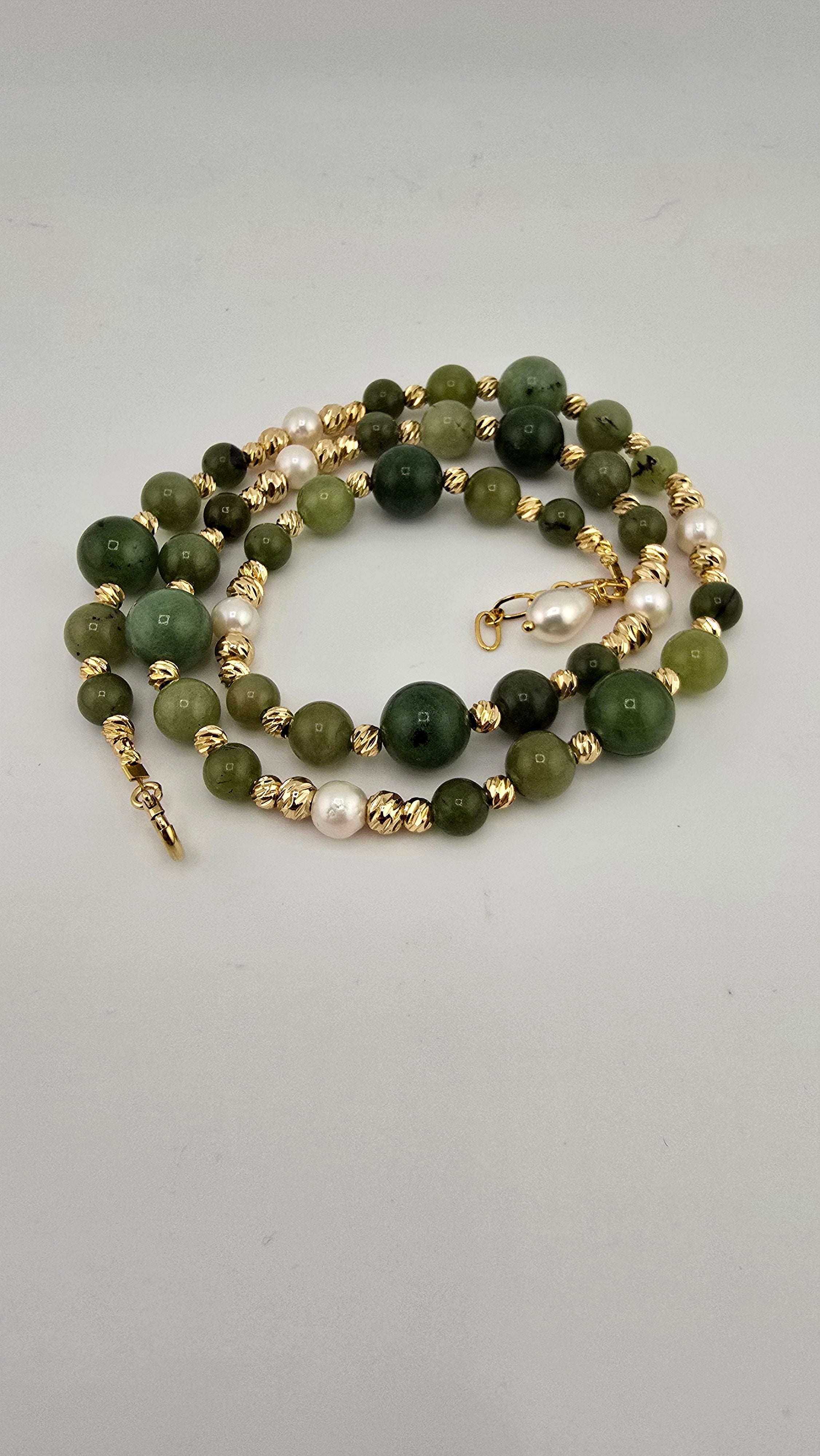 Collier en Jade et vermeil