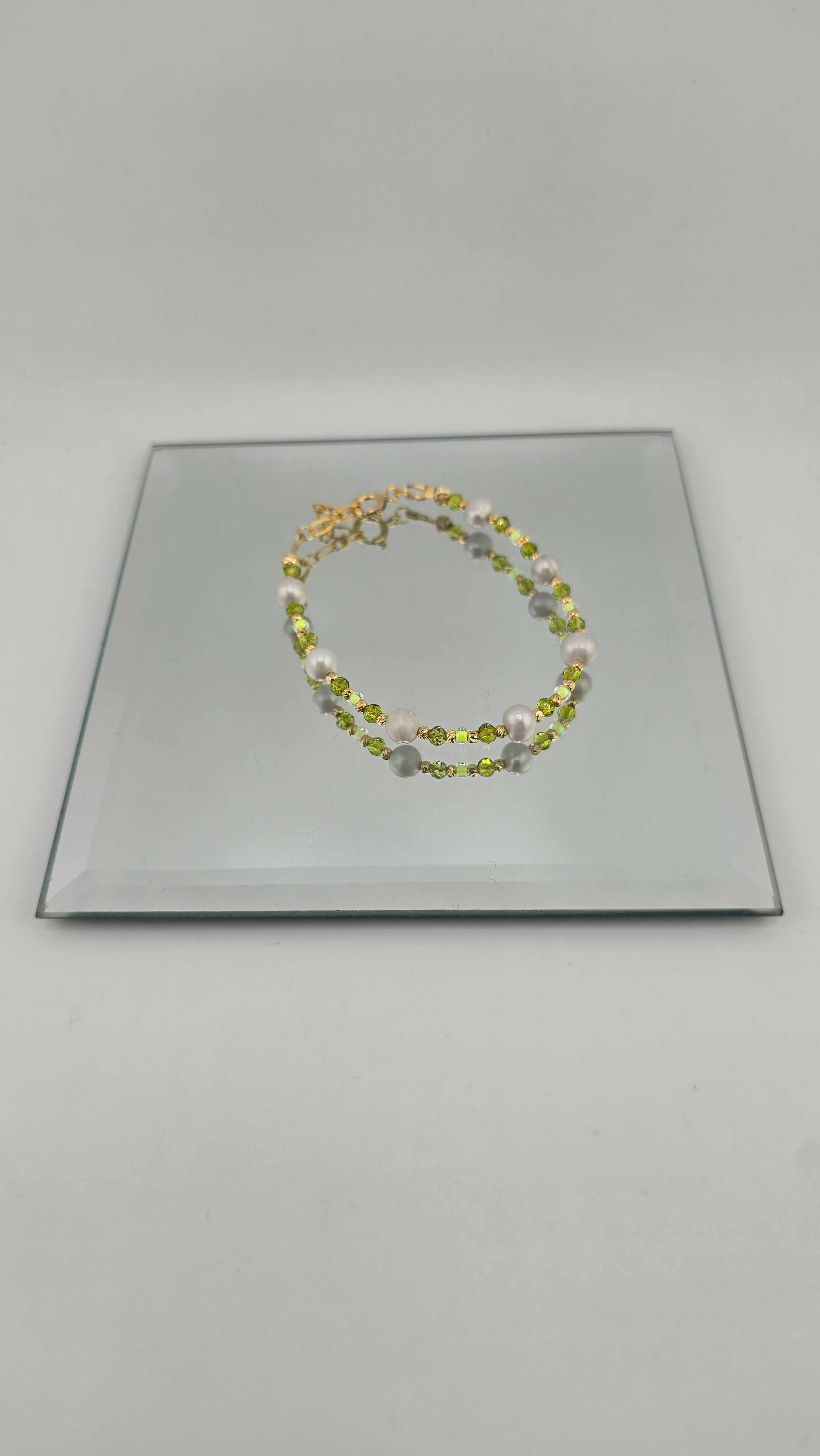 Bracelet en perles de culture et cristal