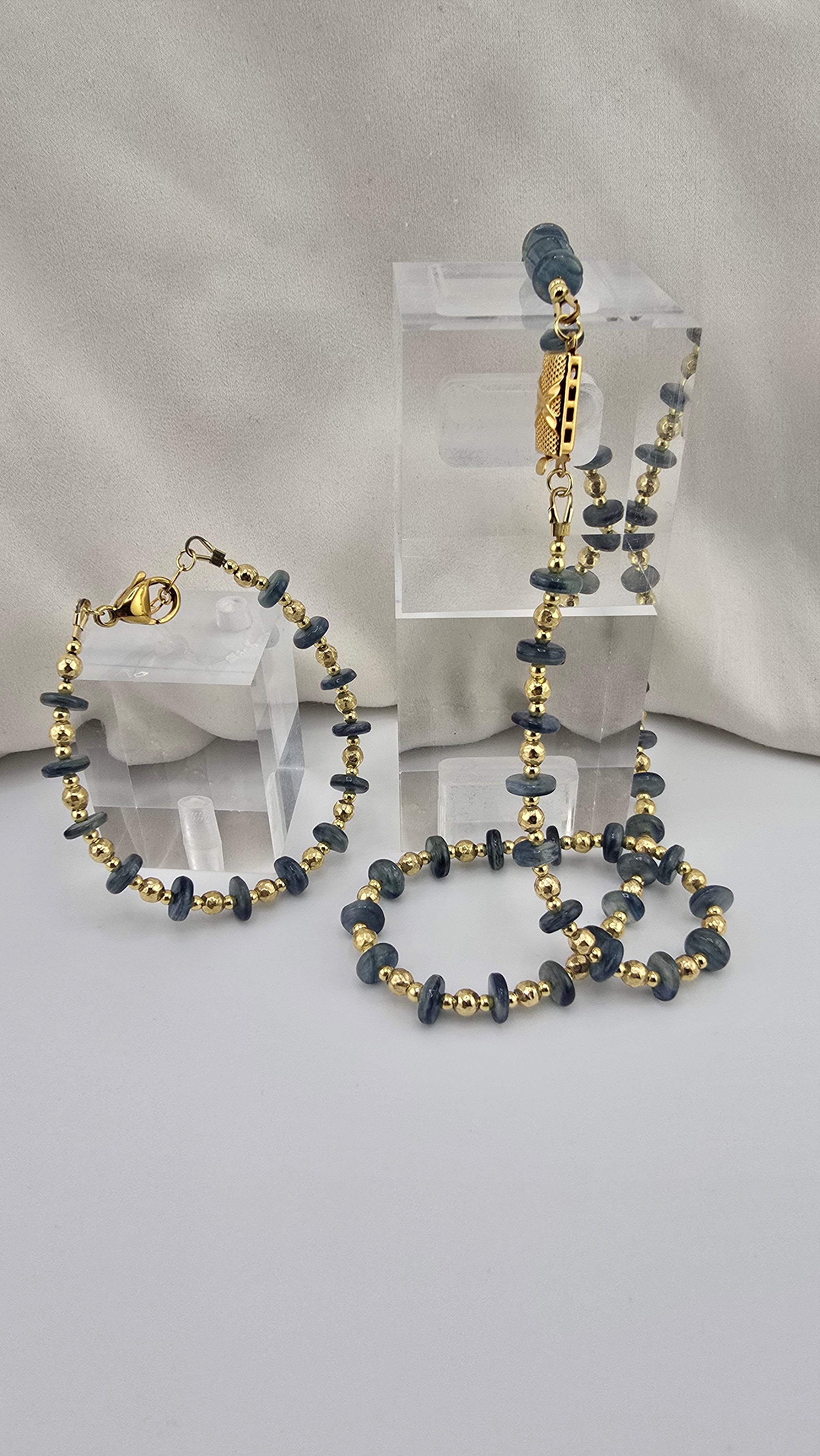 Collier et bracelet en Kyanite et vermeil