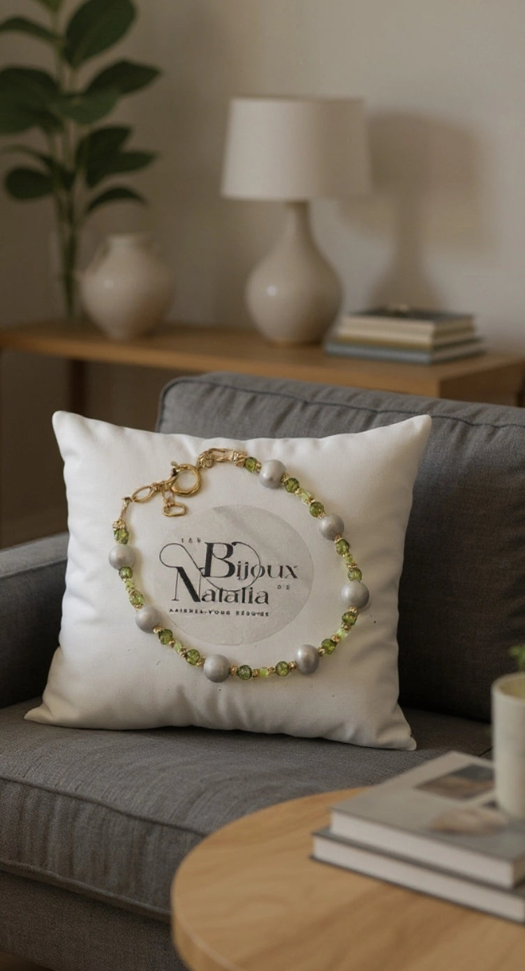 Bracelet en perles de culture et cristal