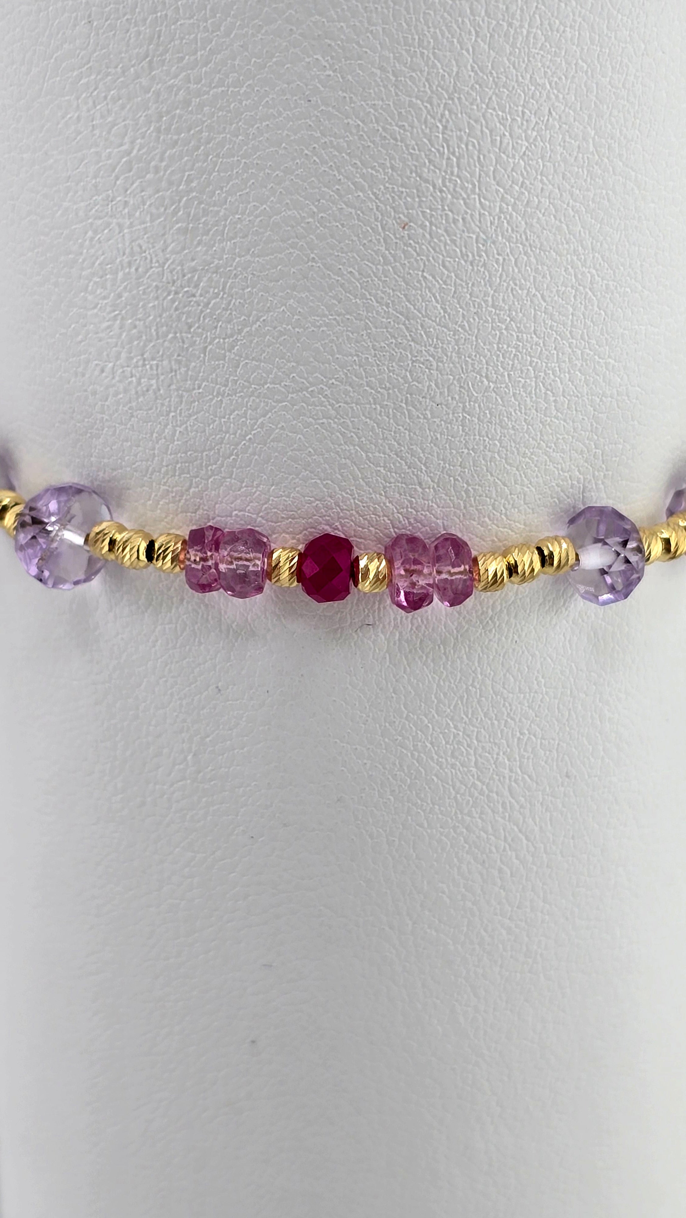 Bracelet en Améthyste, Topaze et Rubis