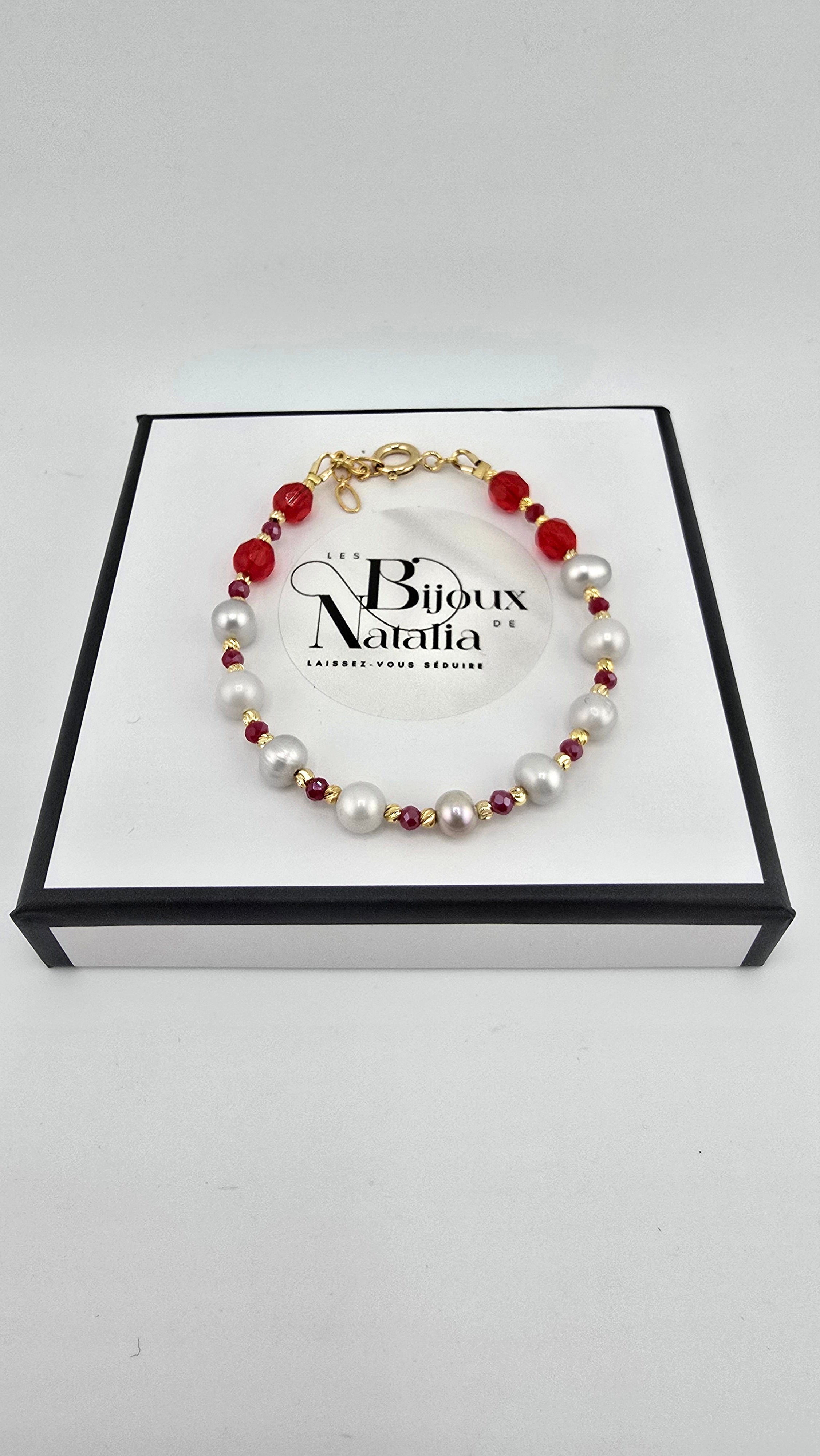 Bracelet en perles de culture et vermeil