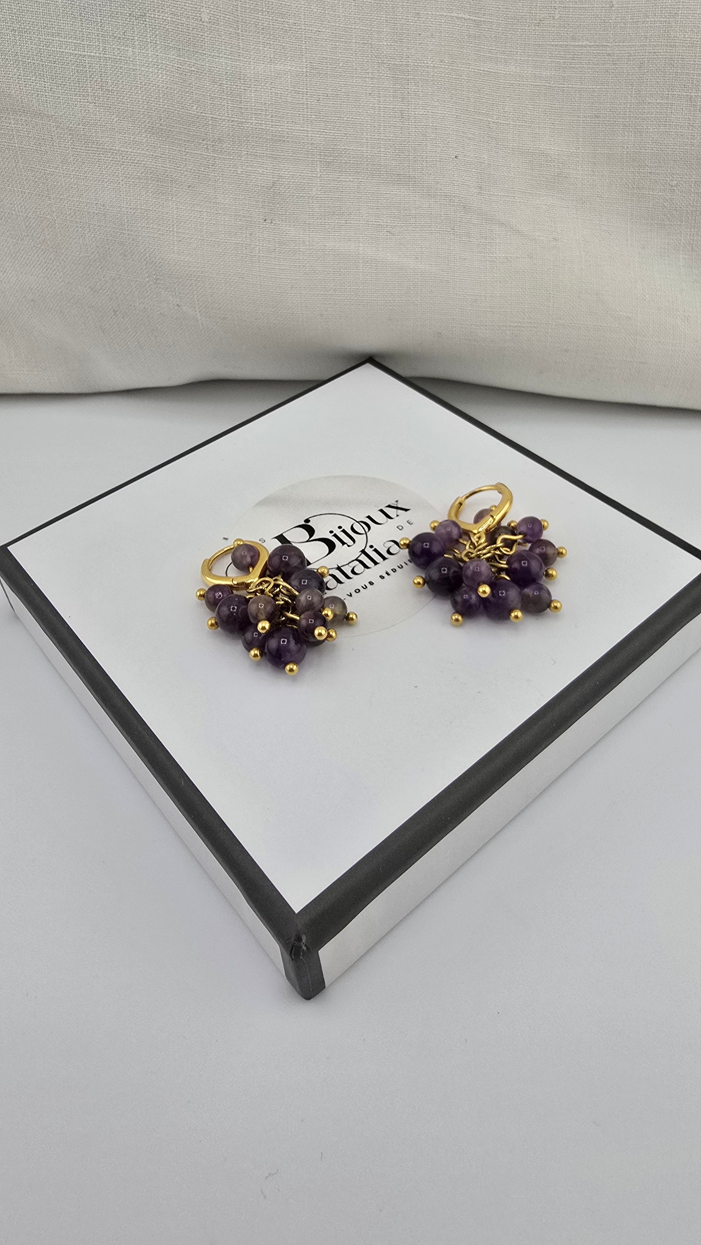 Boucles d’oreilles en vermeil et Améthyste