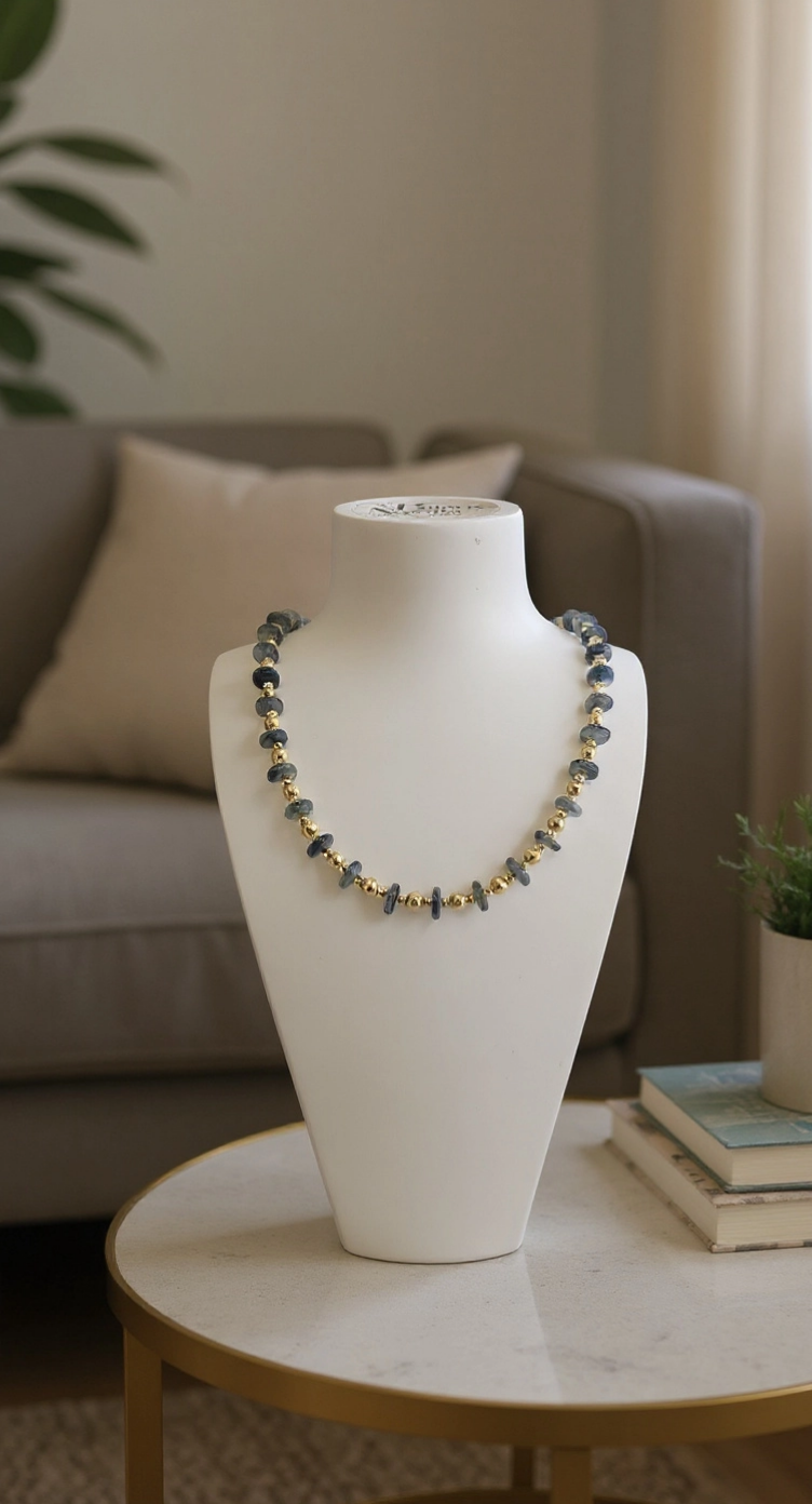 Collier et bracelet en Kyanite et vermeil