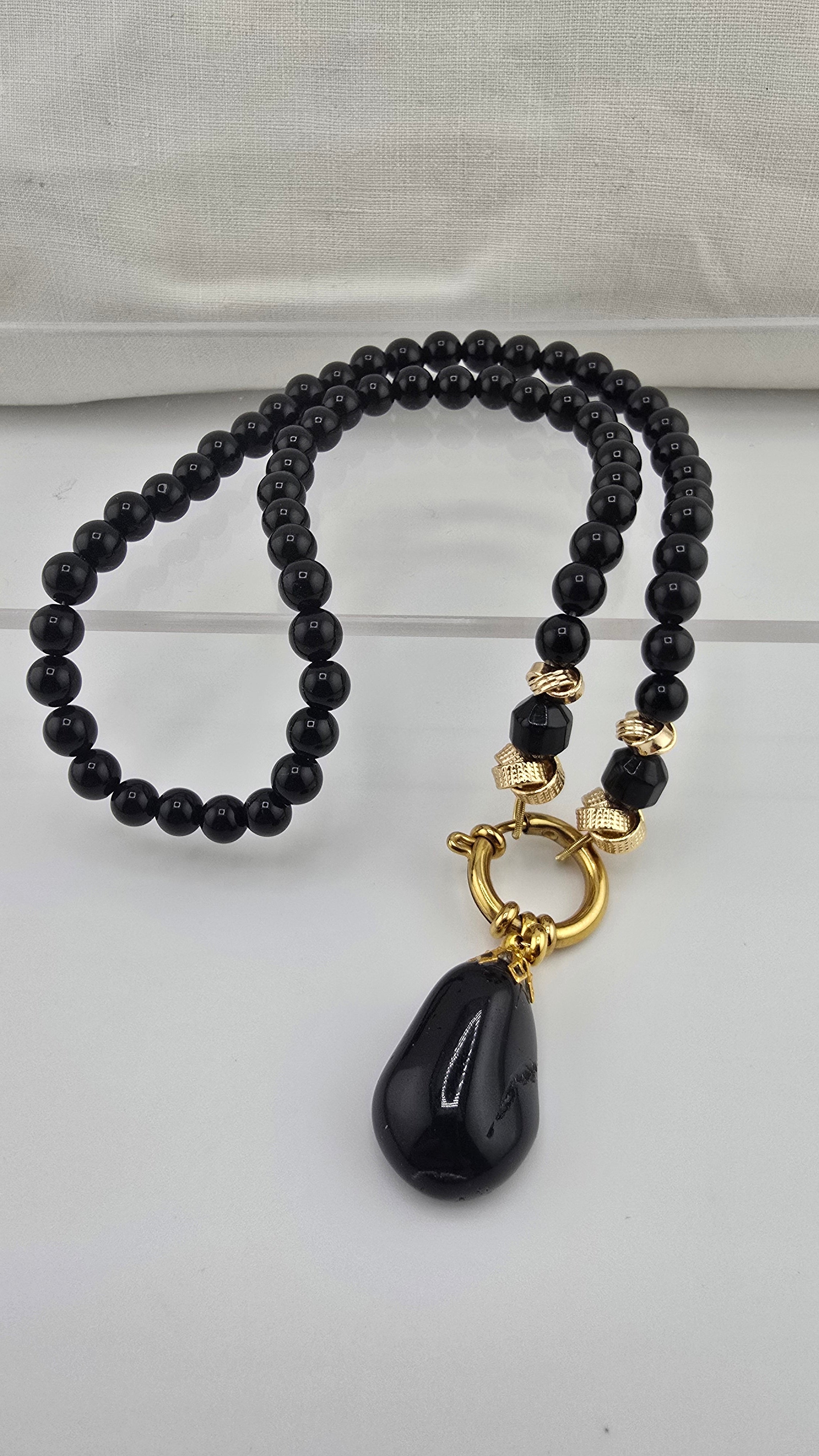 Collier en onyx noir