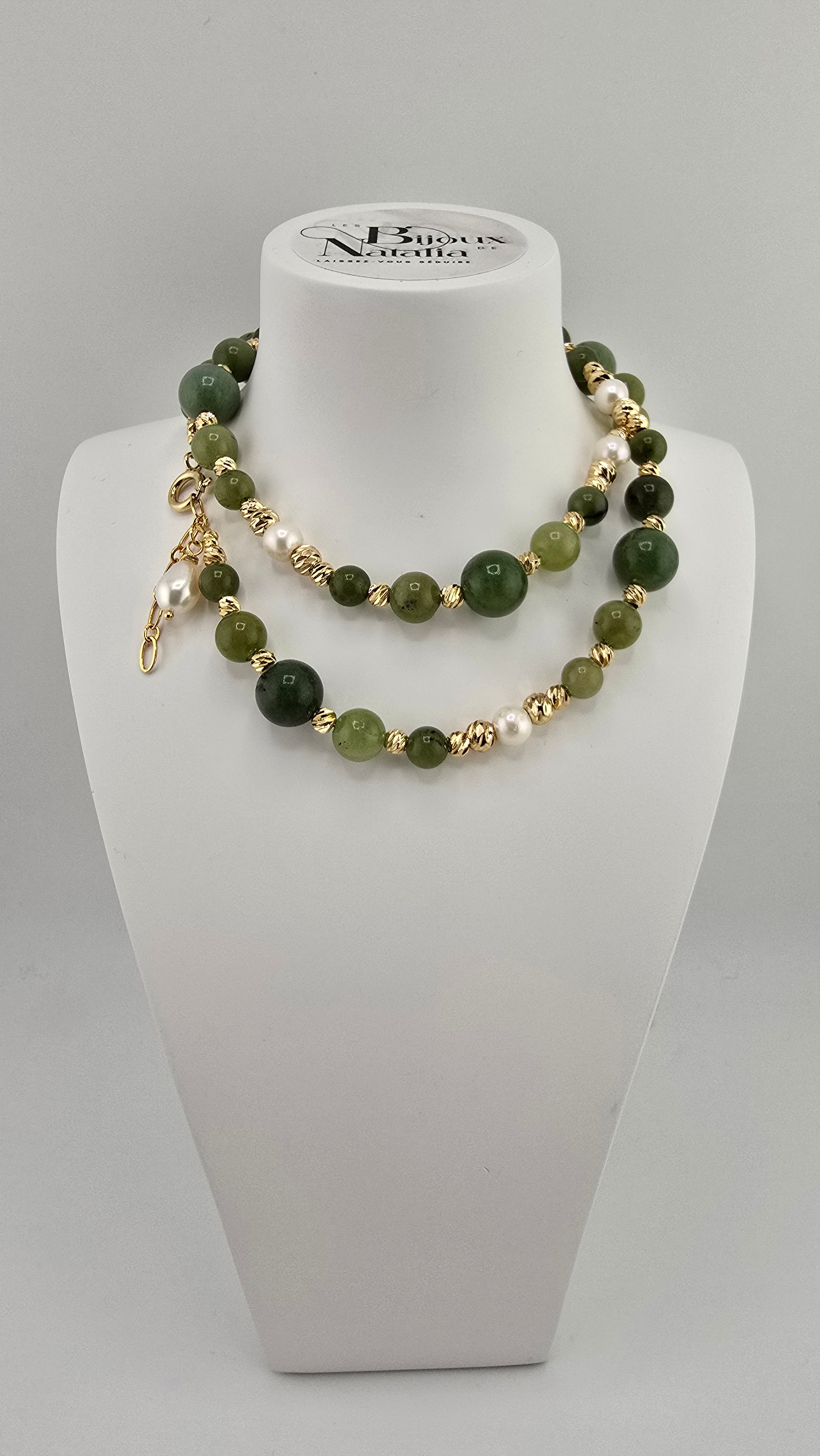 Collier en Jade et vermeil