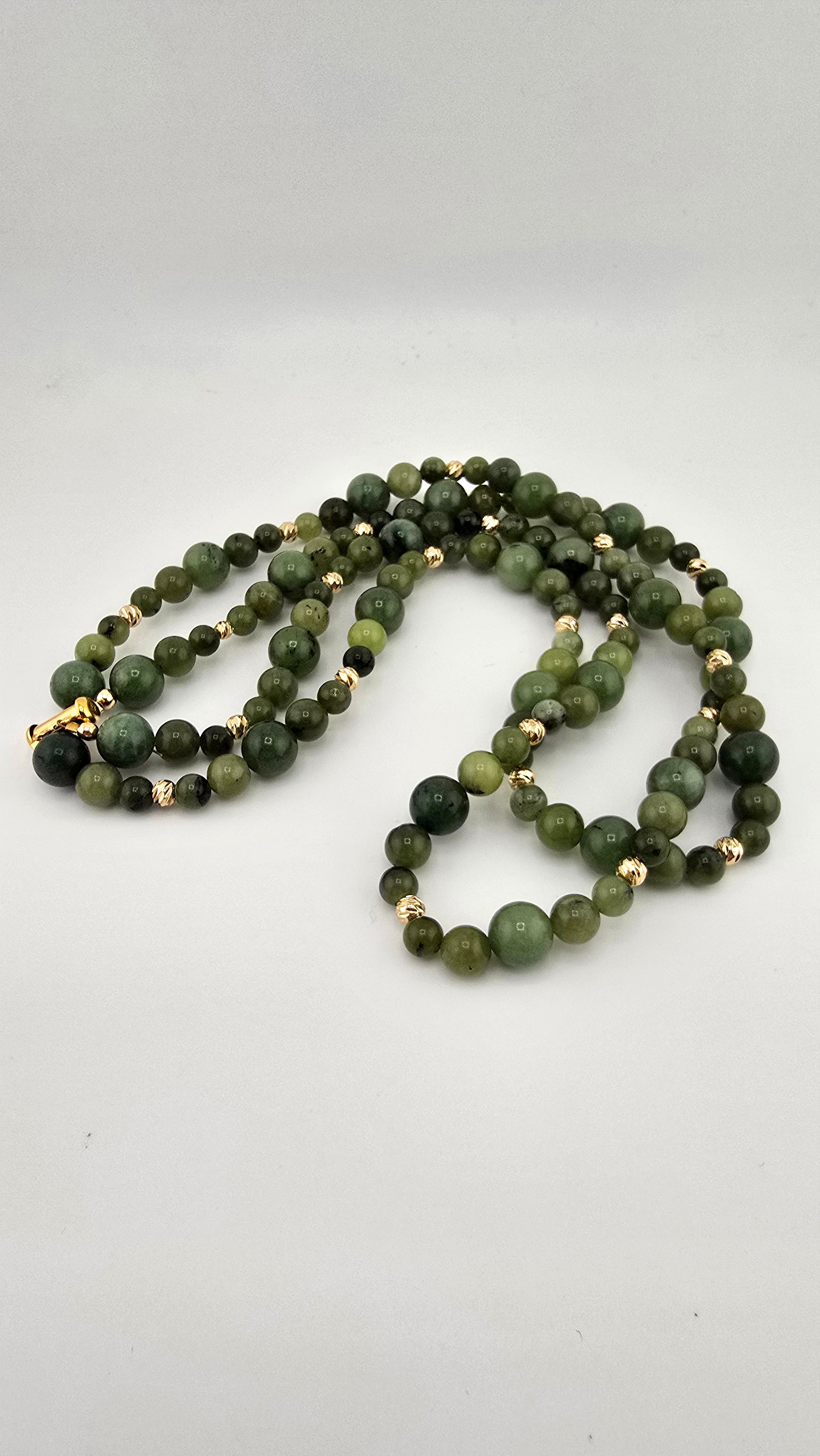Collier deux rangs en Agate vert