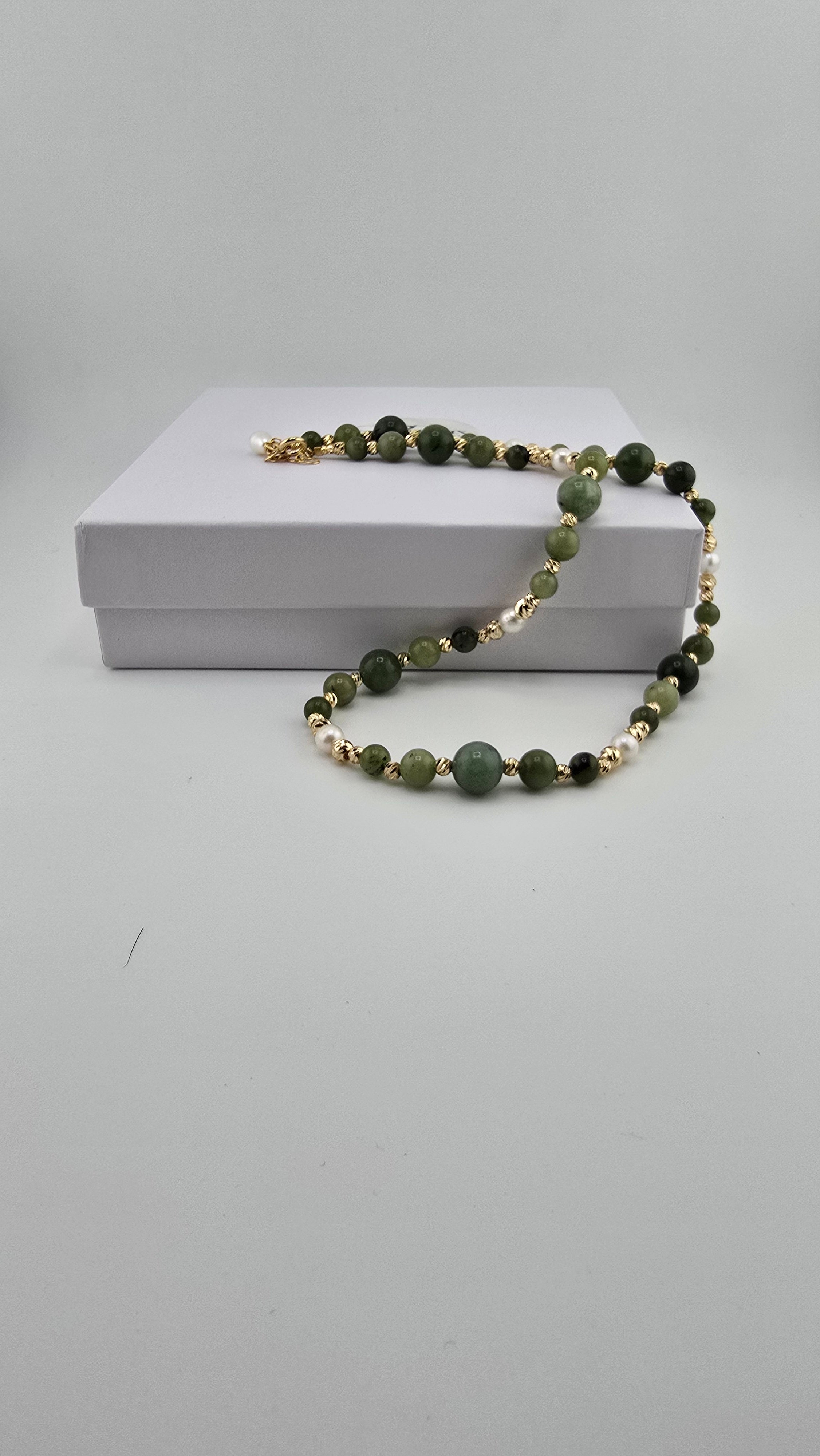 Collier en Jade et vermeil