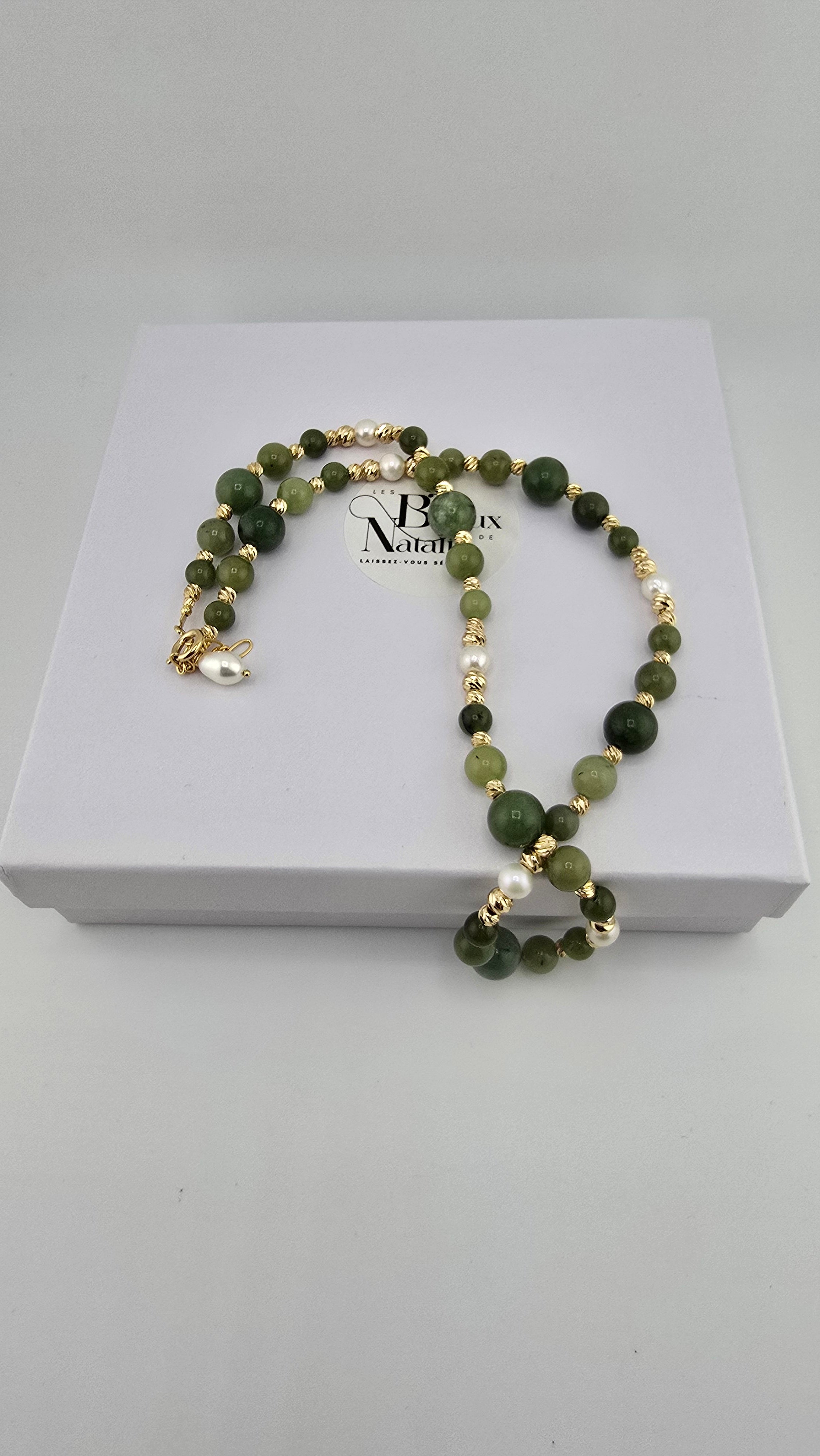 Collier en Jade et vermeil
