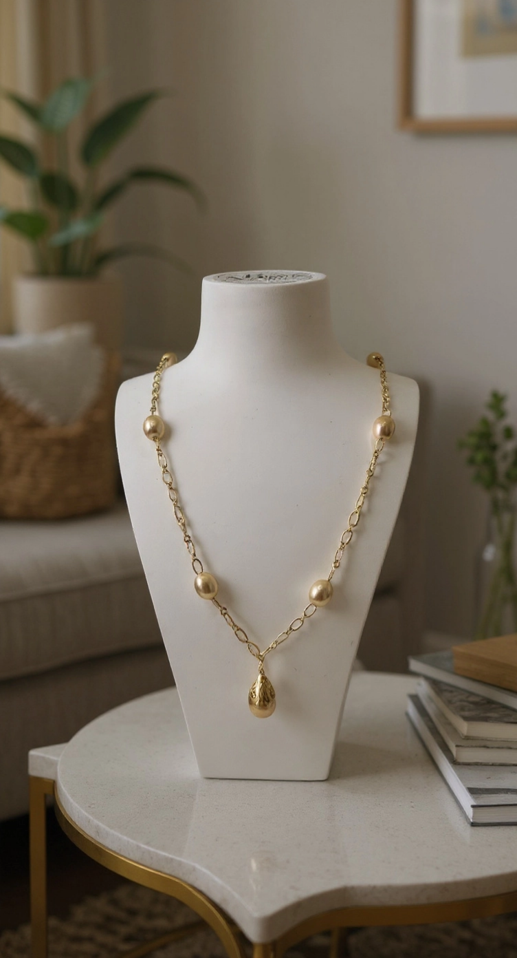 Collier chaine avec perles de culture