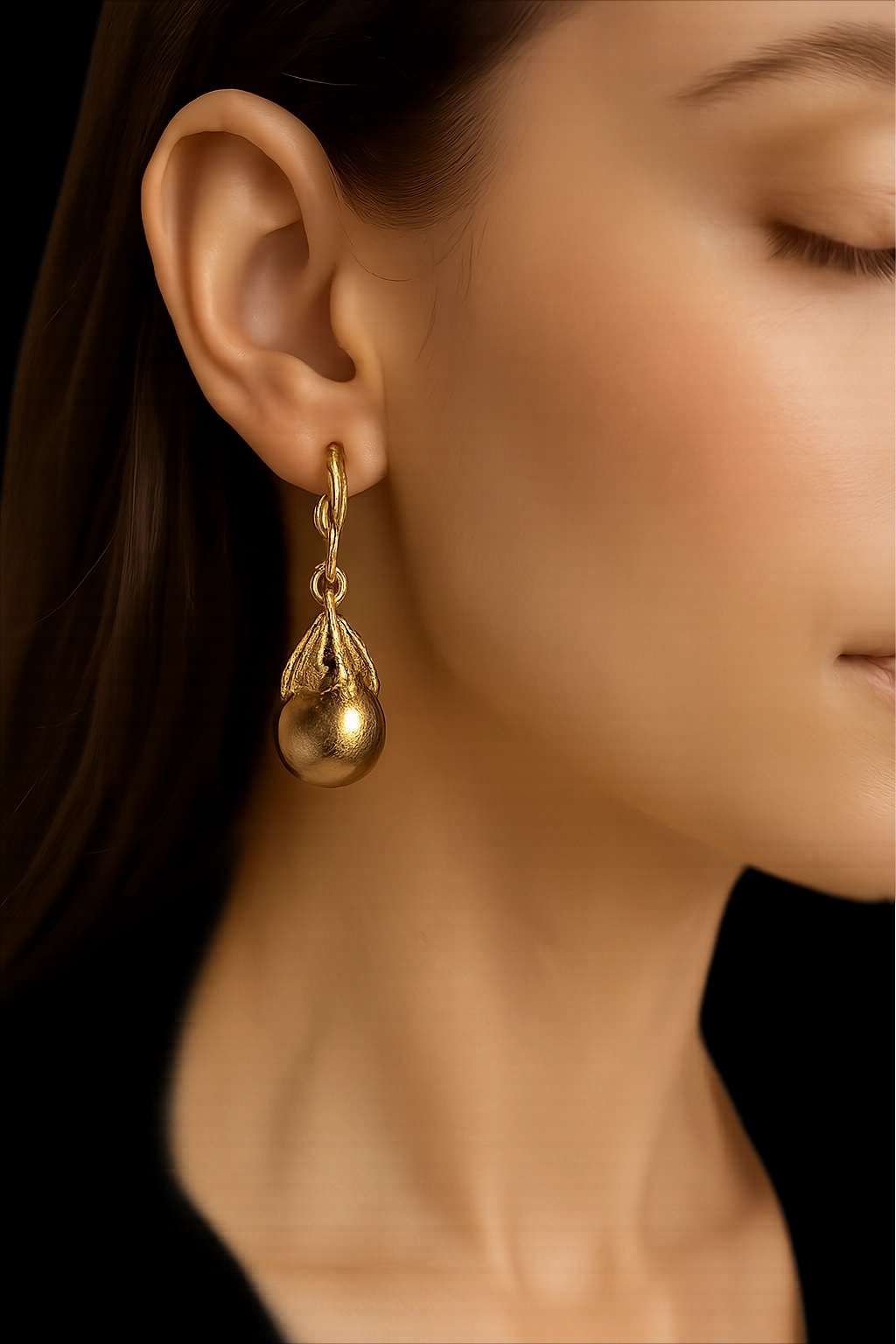 Boucles d'oreilles avec perles de culture baroque