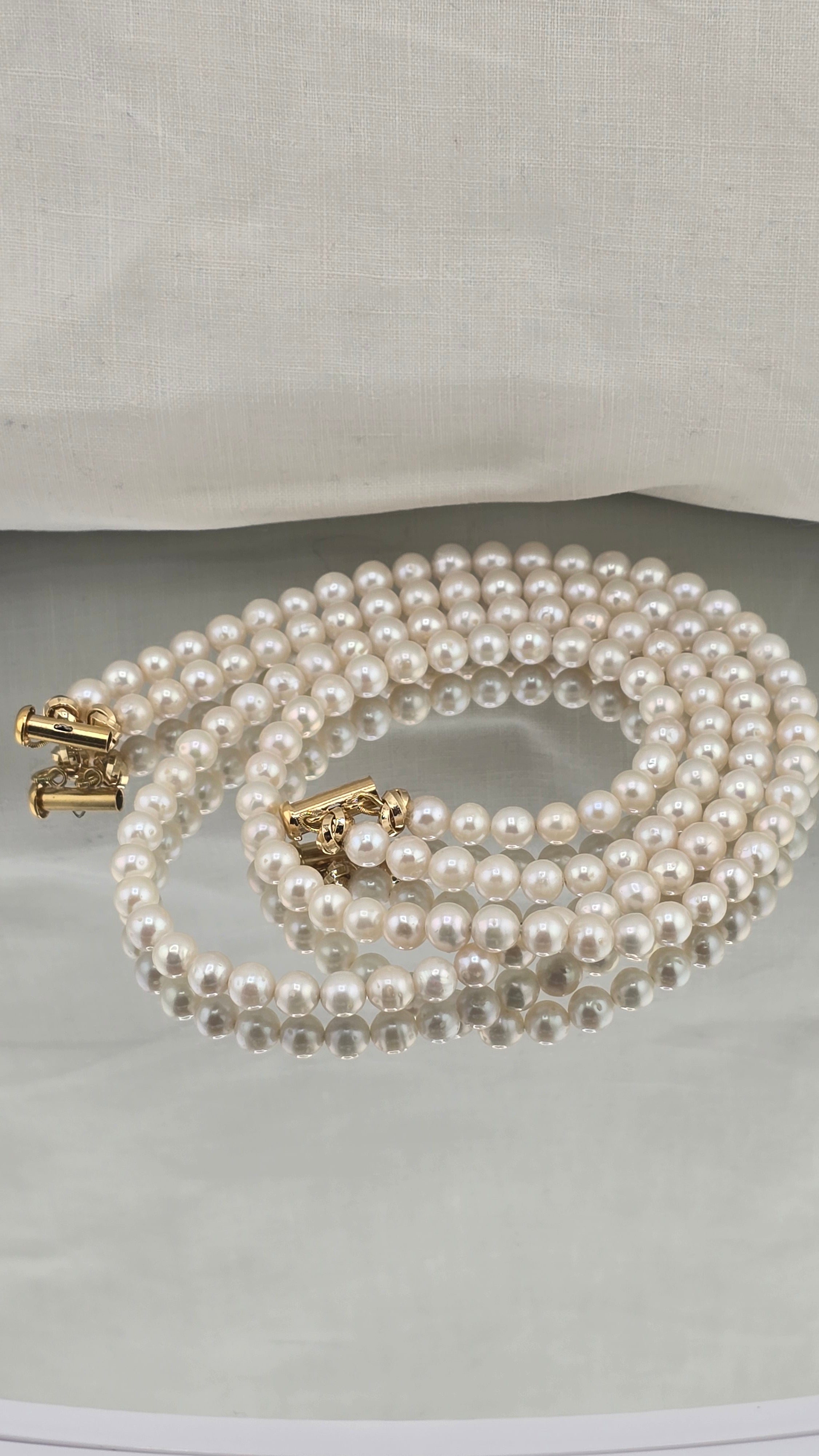 Collier deux rangs de perles de culture