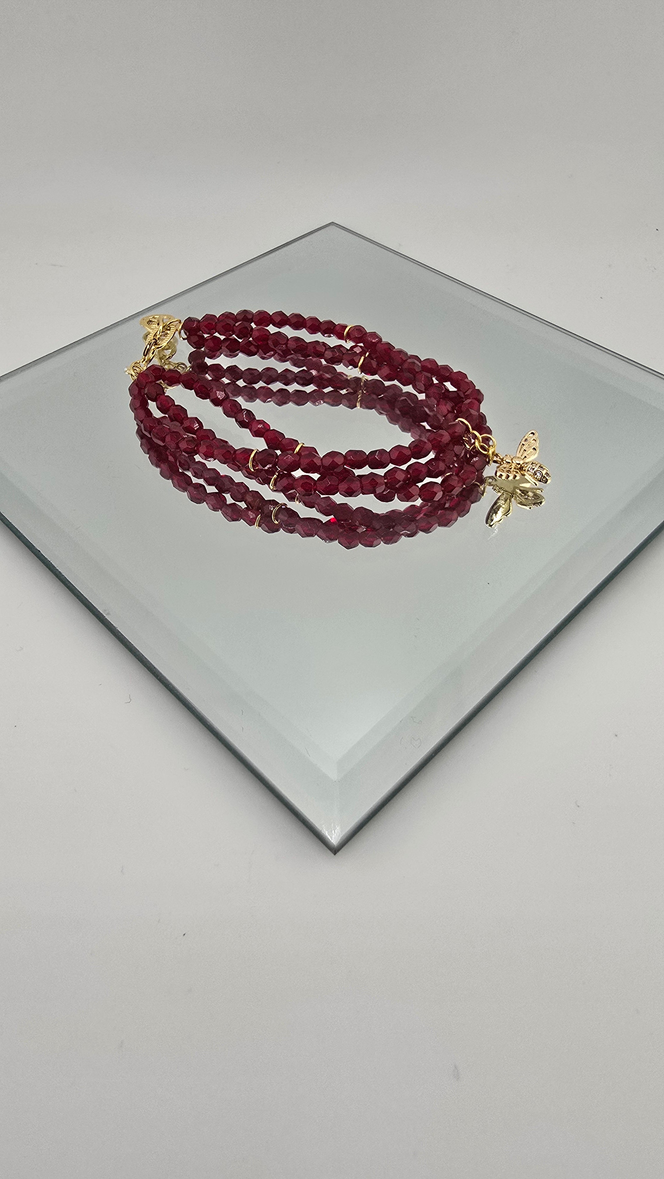 Bracelet en cristal rouge