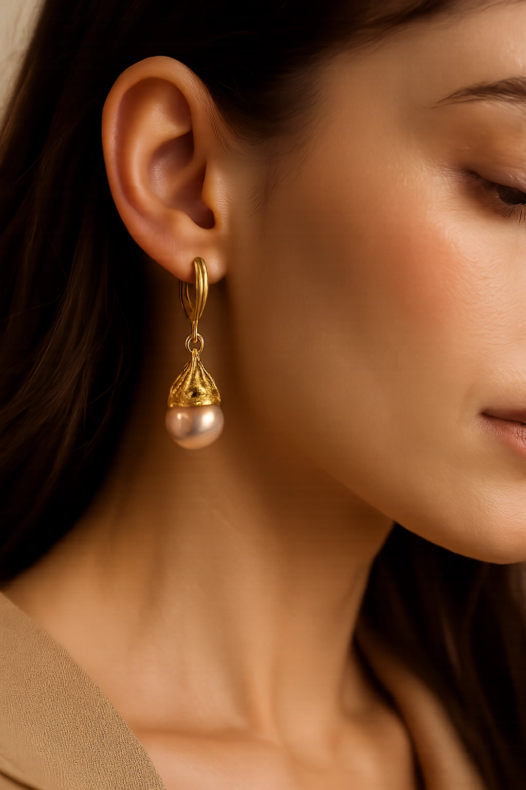 Boucles d'oreilles en perles de culture luisantes