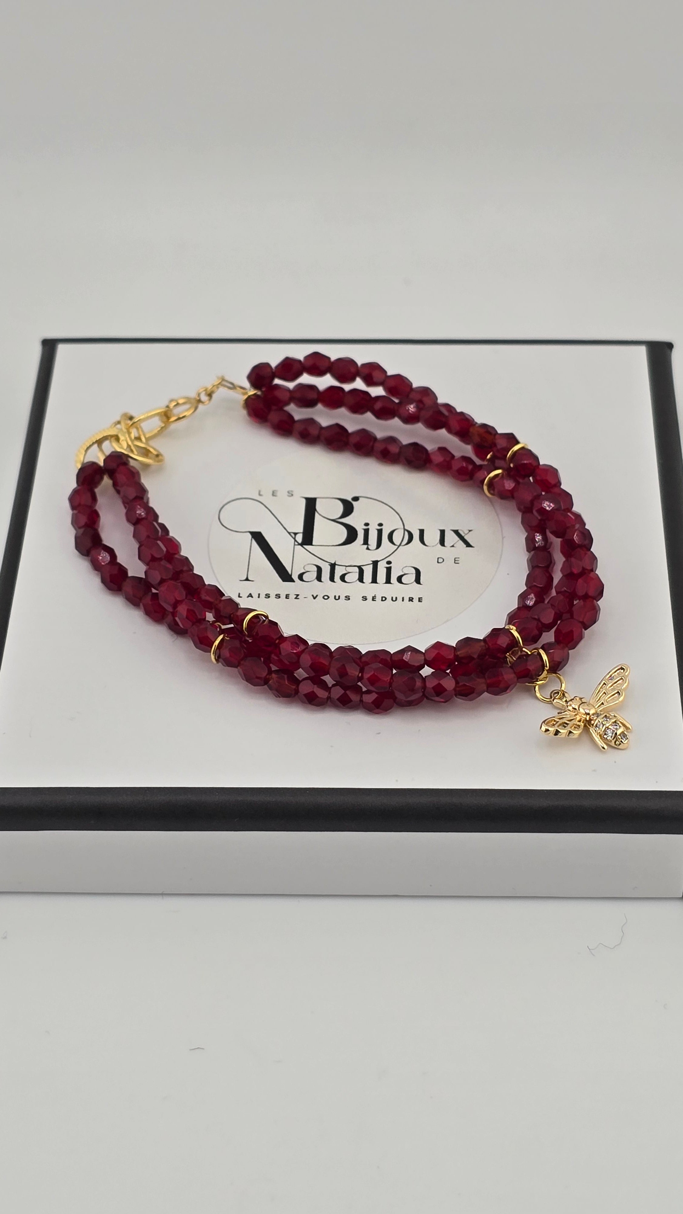 Bracelet en cristal rouge