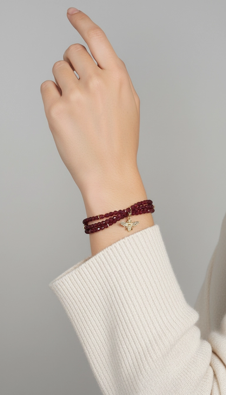 Bracelet en cristal rouge