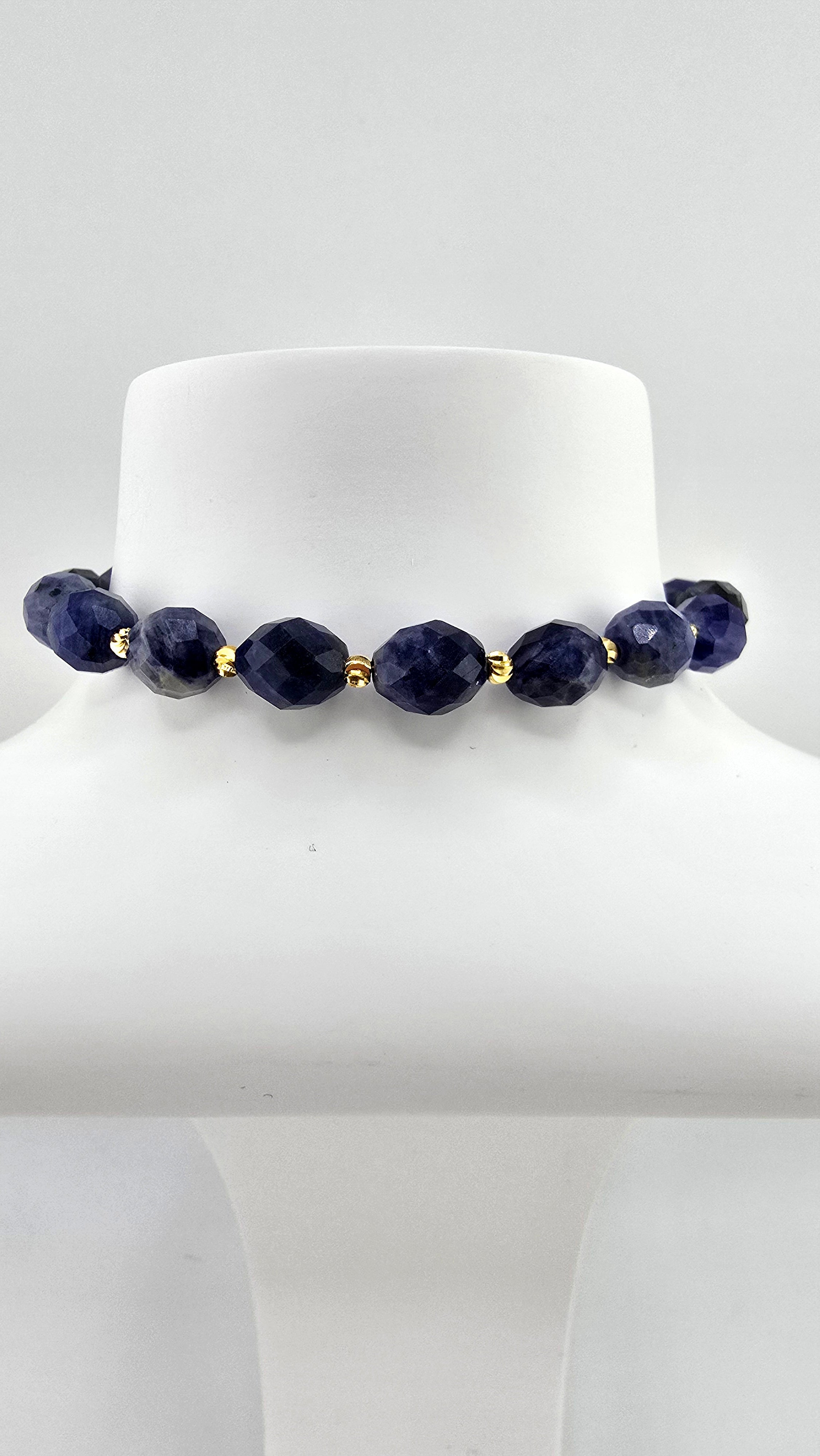 Bracelet en Lapis-Lazuli ovale facetté