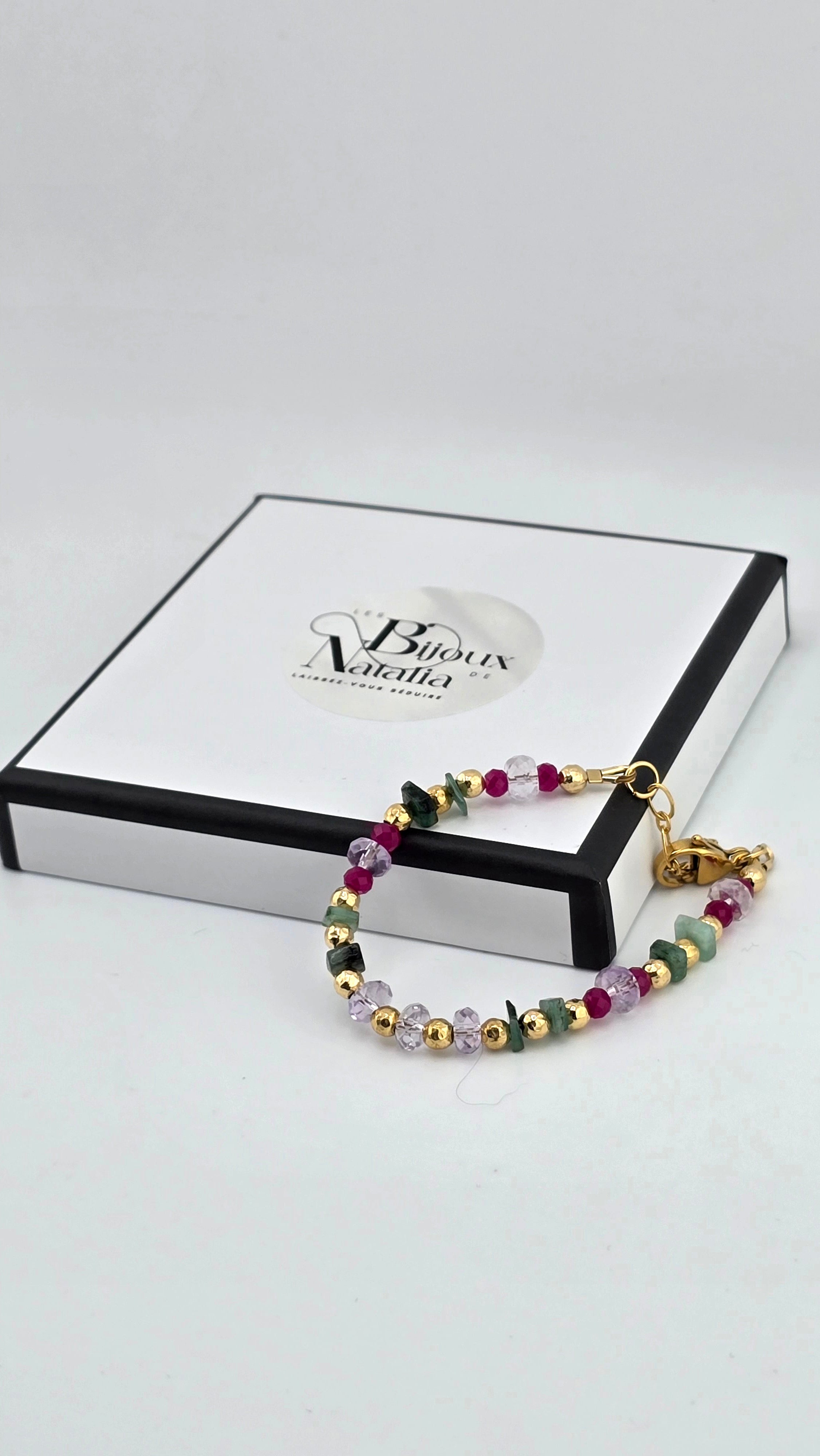 Bracelet en pierres fines et vermeil