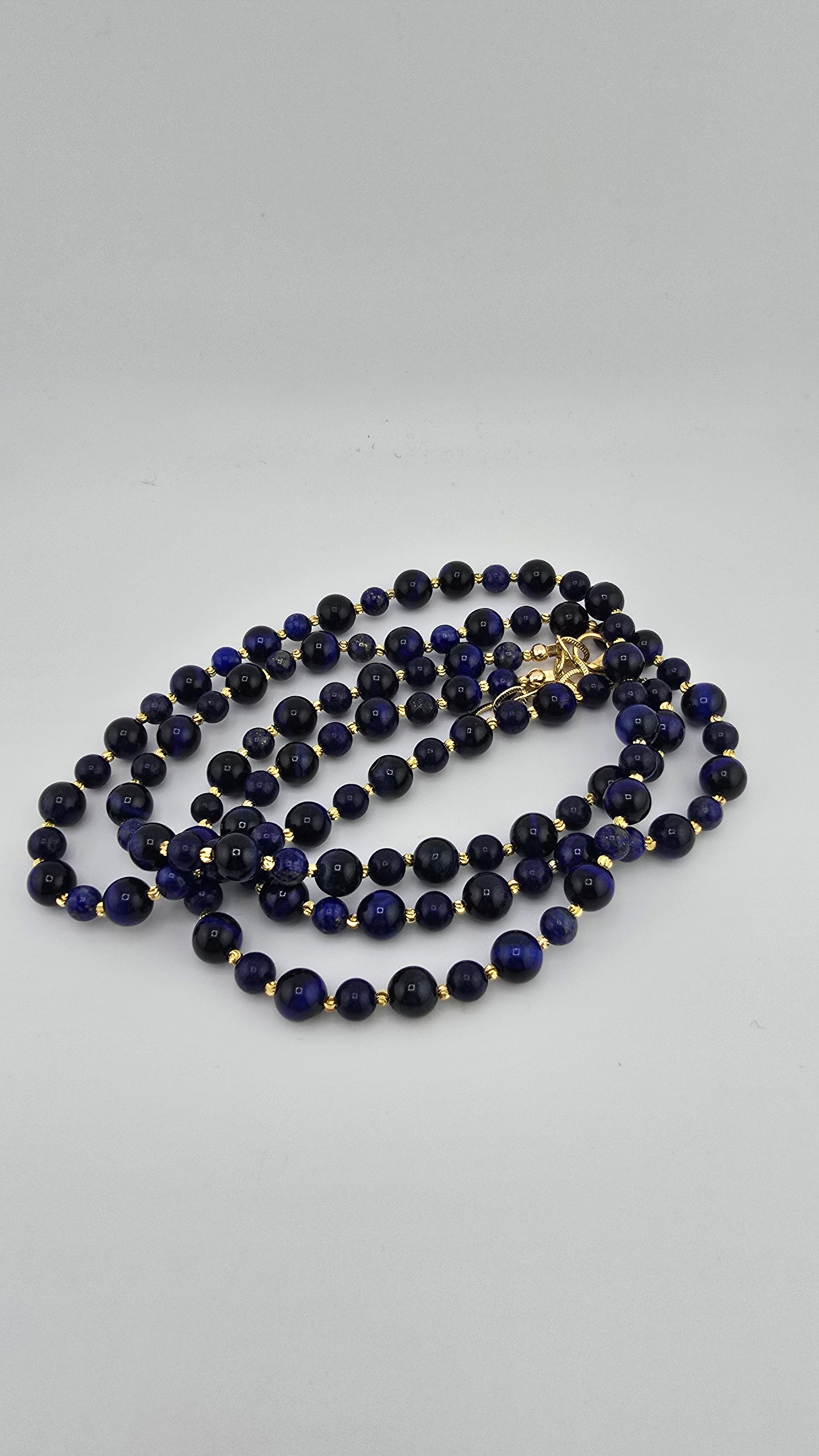 Collier double rangs en Lapis-lazuli et plaqué or