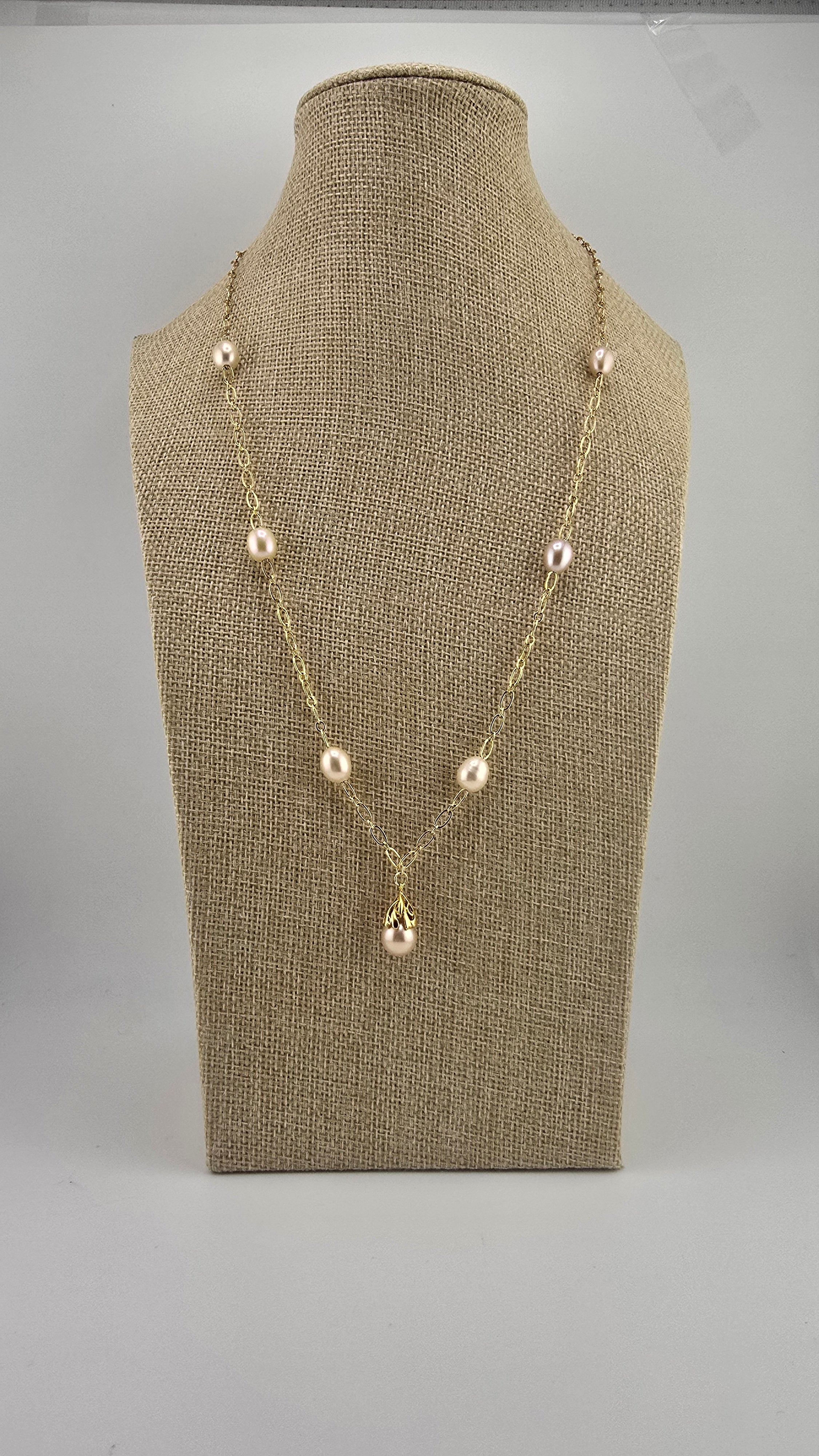 Collier chaine avec perles de culture