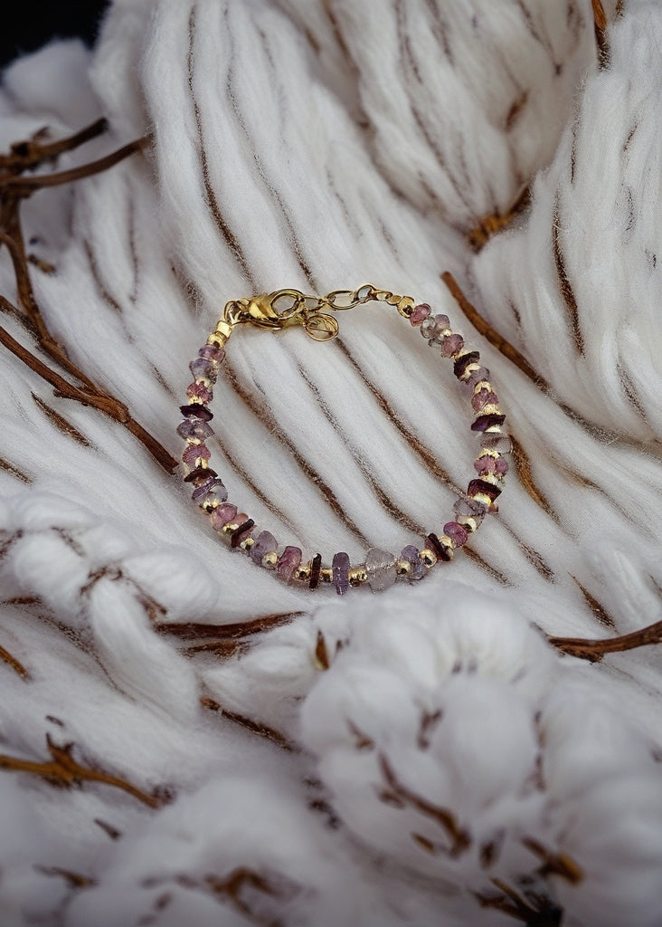 Bracelet en Améthyste, Topaze et Rubis