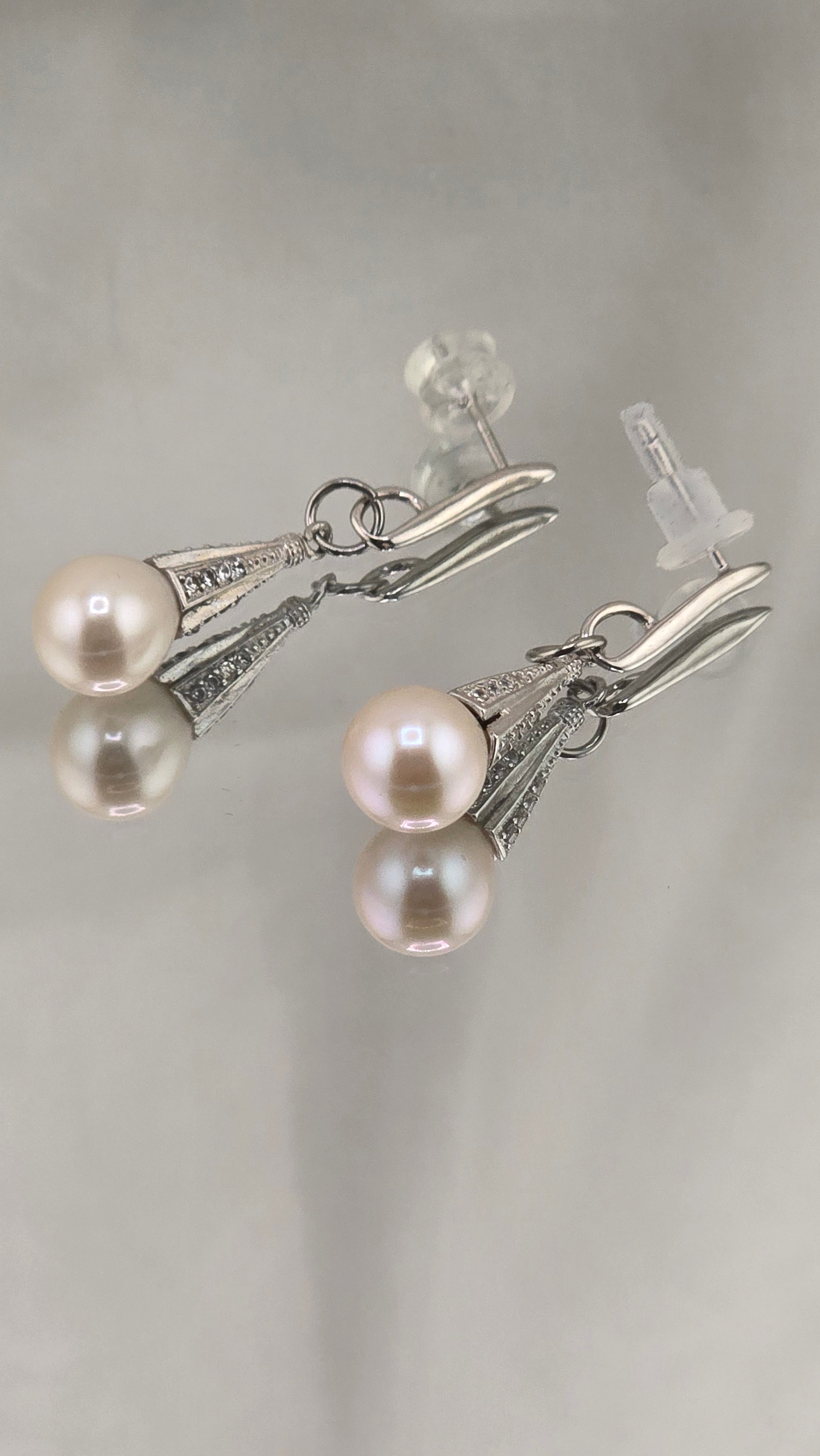 Boucles d’oreilles en argent et perles de culture