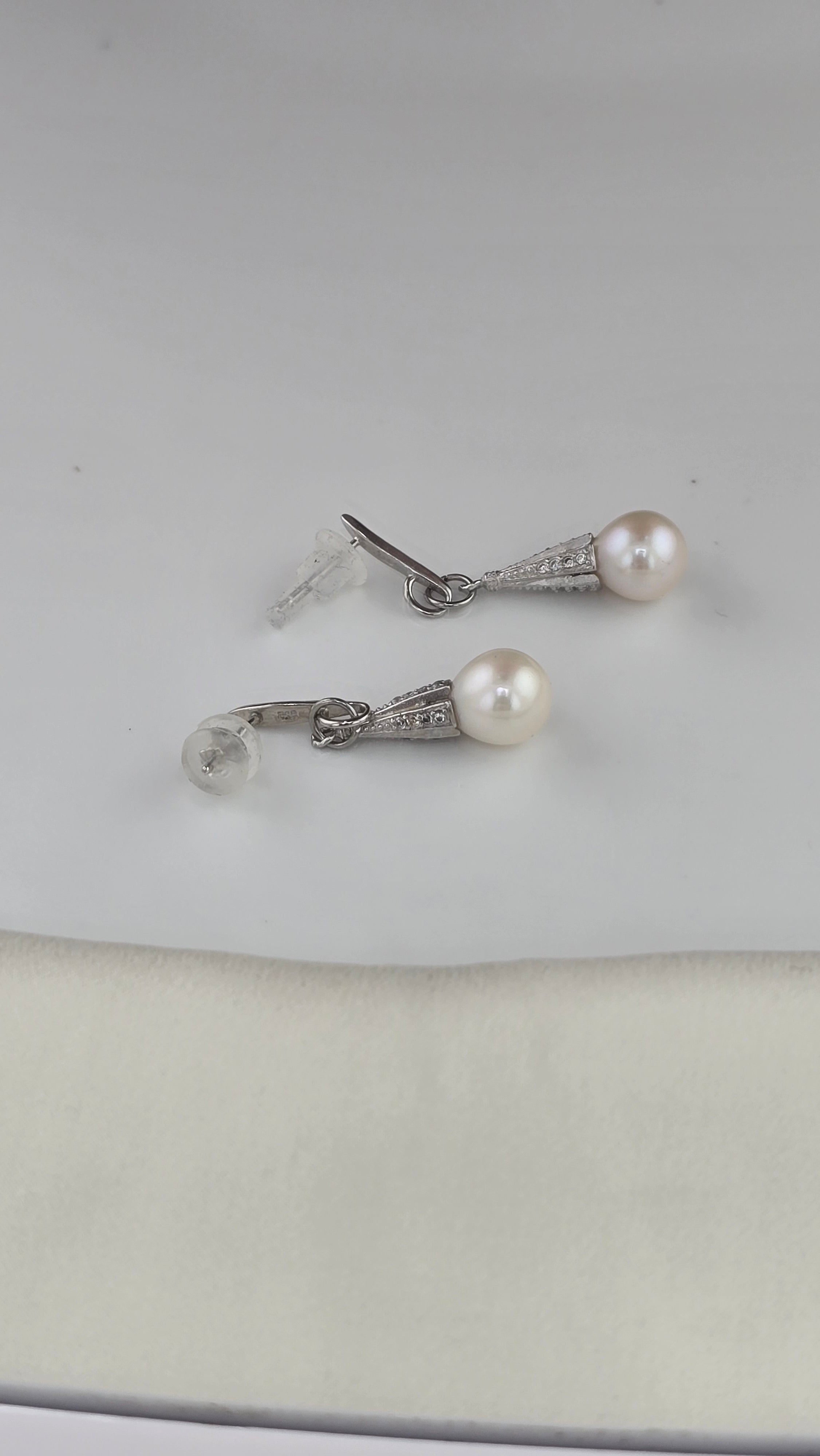 Boucles d’oreilles en argent et perles de culture