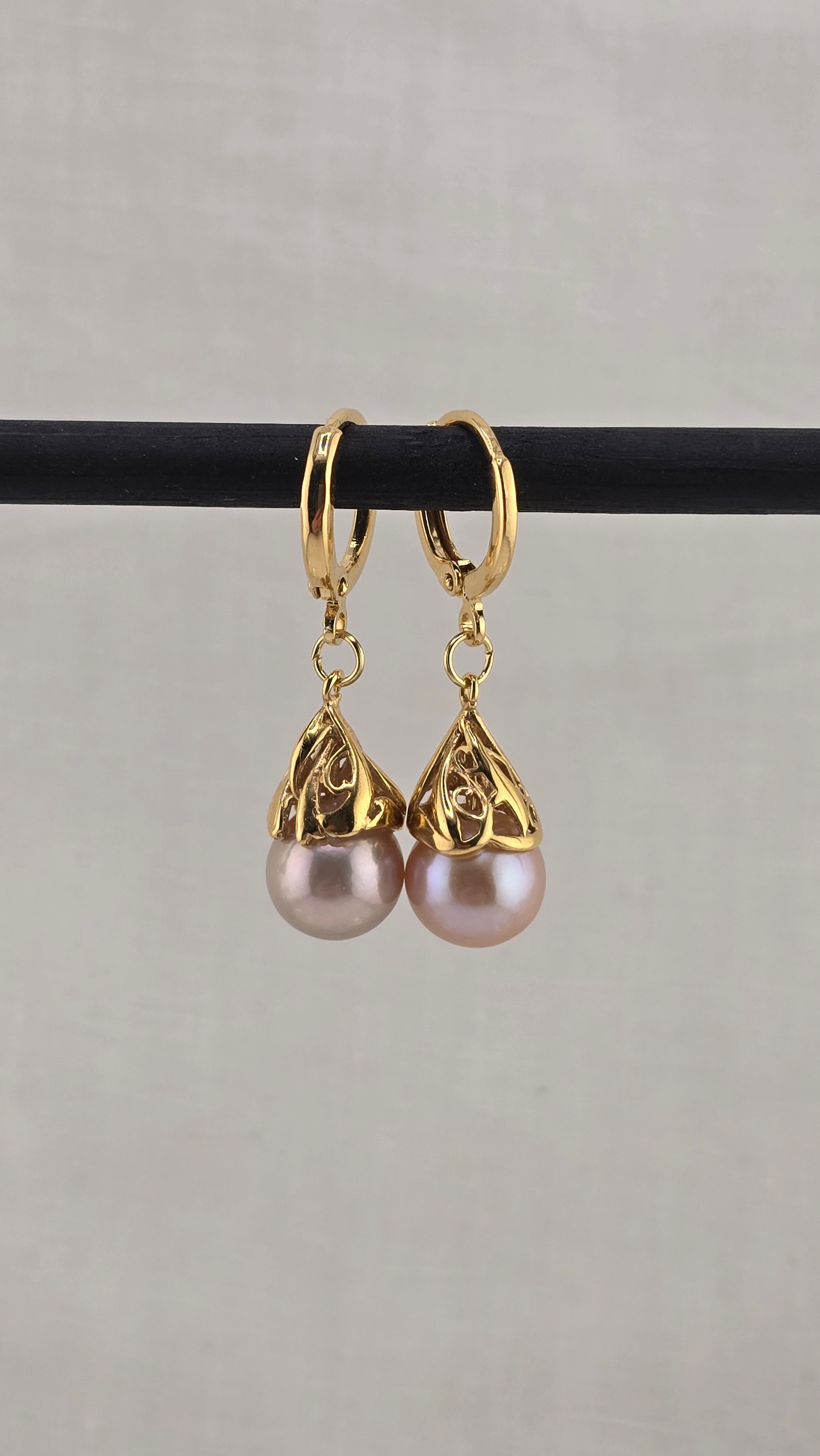 Boucles d'oreilles en perles de culture luisantes