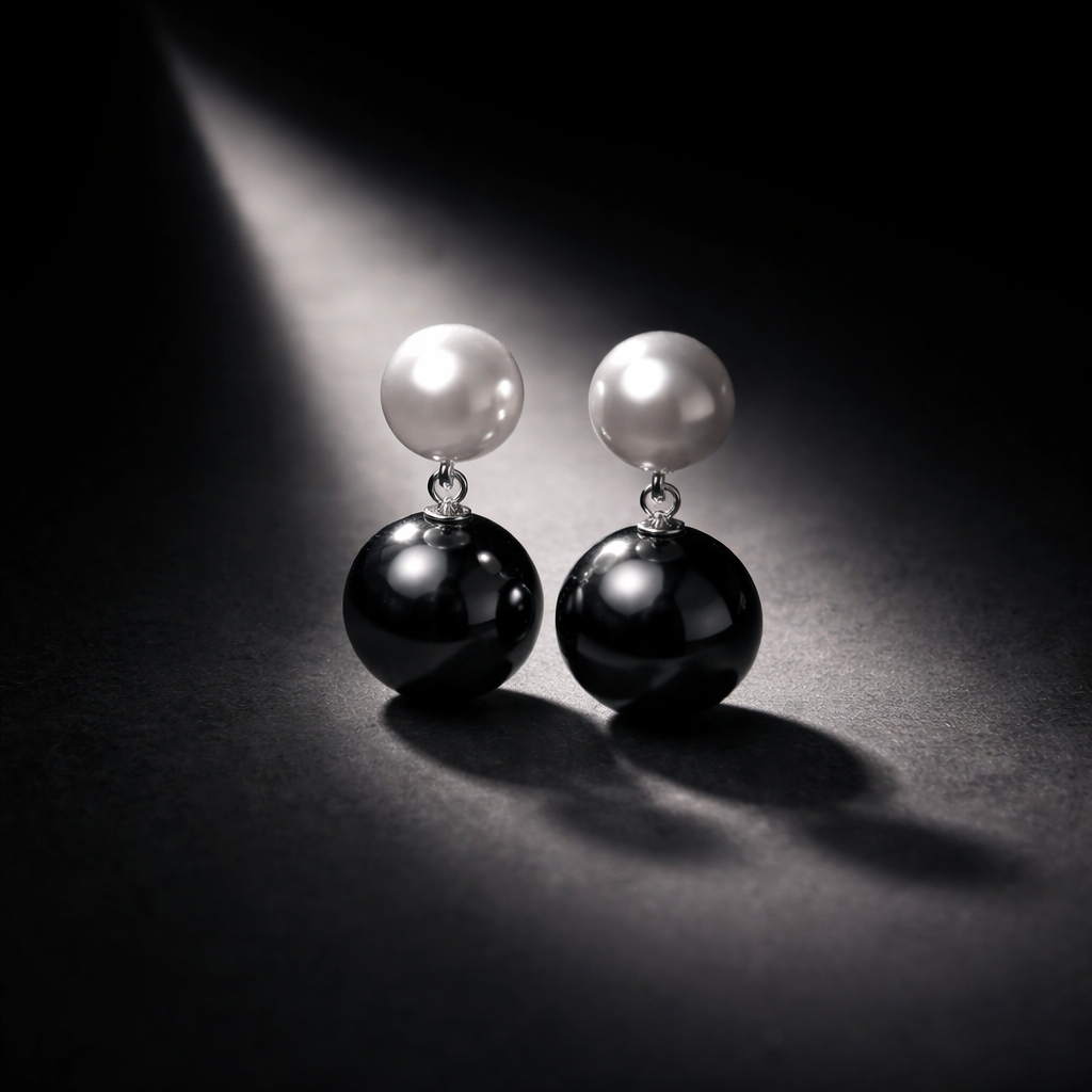 CLAIR OBSCUR: BOUCLES D'OREILLES PERLES DE CULTURE BLANCHE 7 MM AA ET PERLES DE TAHITI 10 MM AA+