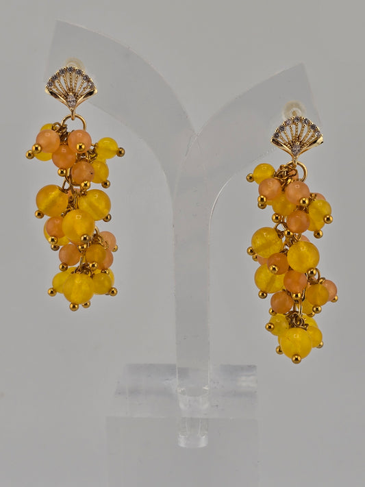Boucles d'oreilles en grappe de Jade
