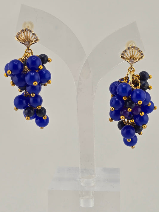 Boucles d'oreilles en grappe de Jade