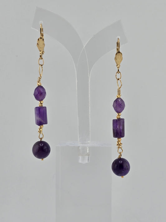 Boucles d'oreilles en Améthyste