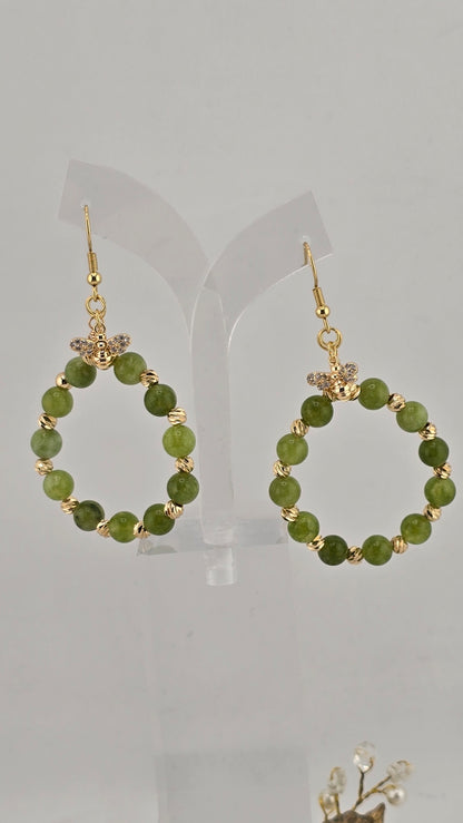 Boucles d'oreilles en Péridot et plaqué or 18K.