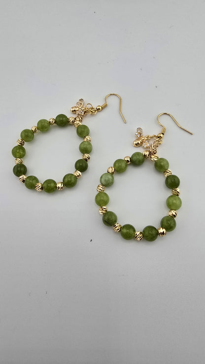 Boucles d'oreilles en Péridot et plaqué or 18K.
