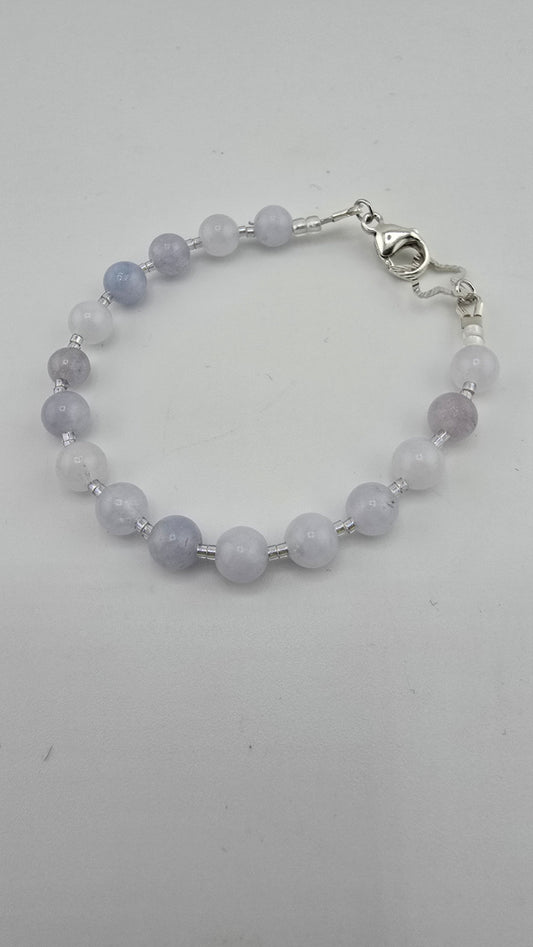 Bracelet en Aigue Marine et argent rhodié 925/1000