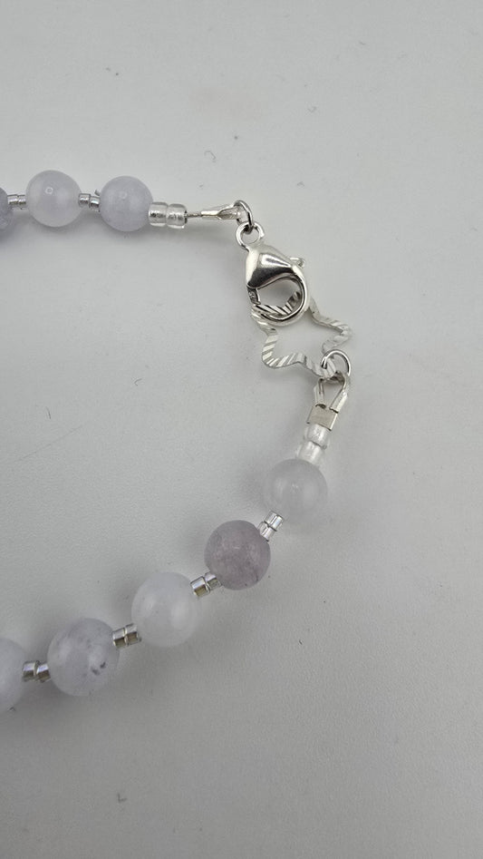 Bracelet en Aigue Marine et argent rhodié 925/1000