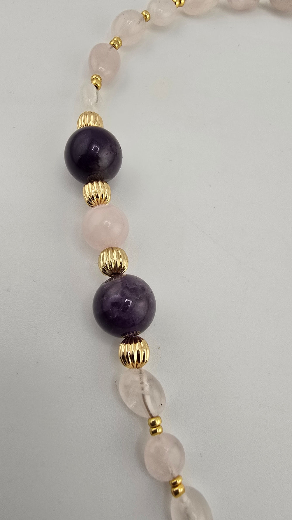 Collier en Quartz rose et Améthyste