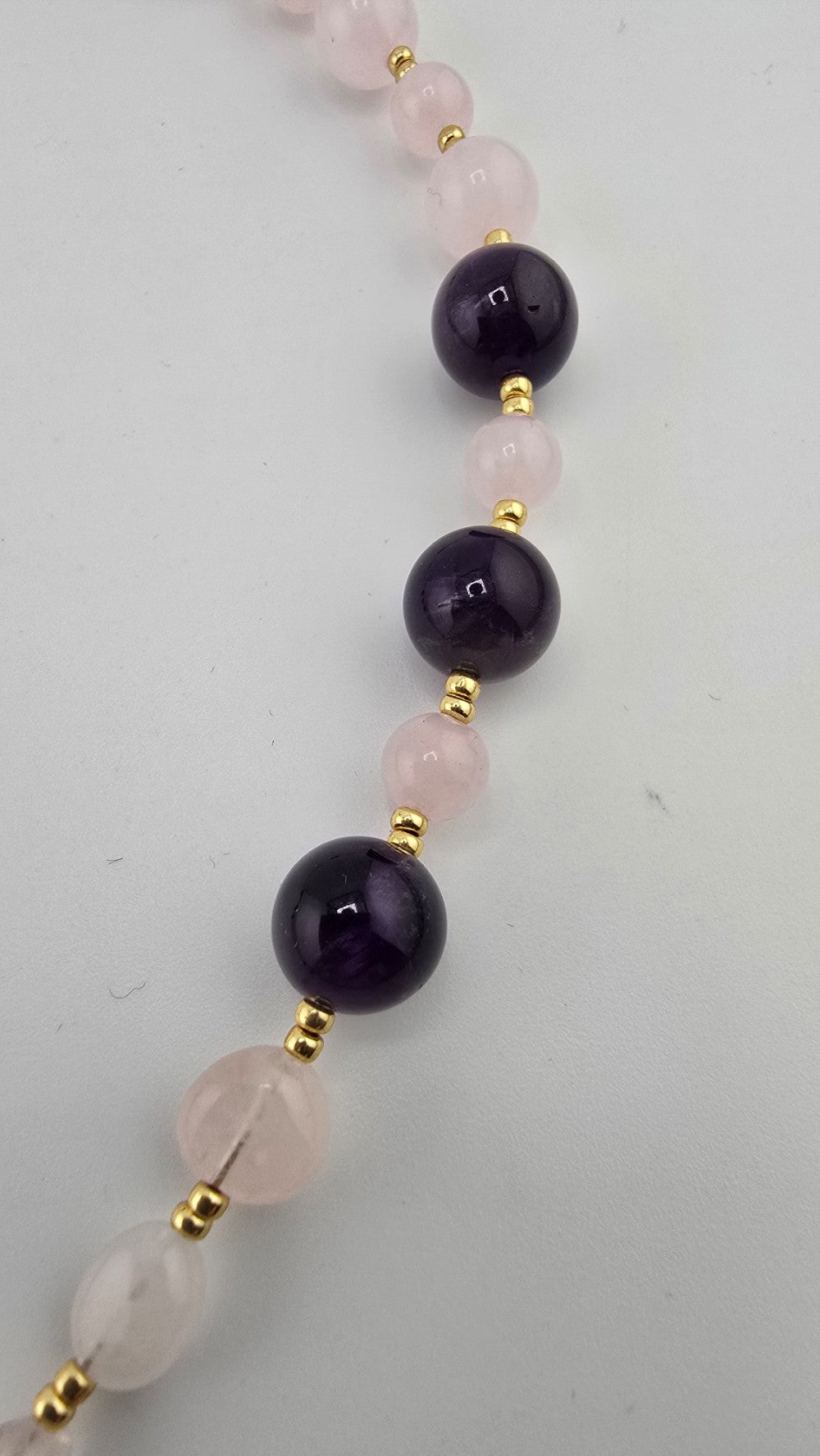 Collier en Quartz rose et Améthyste