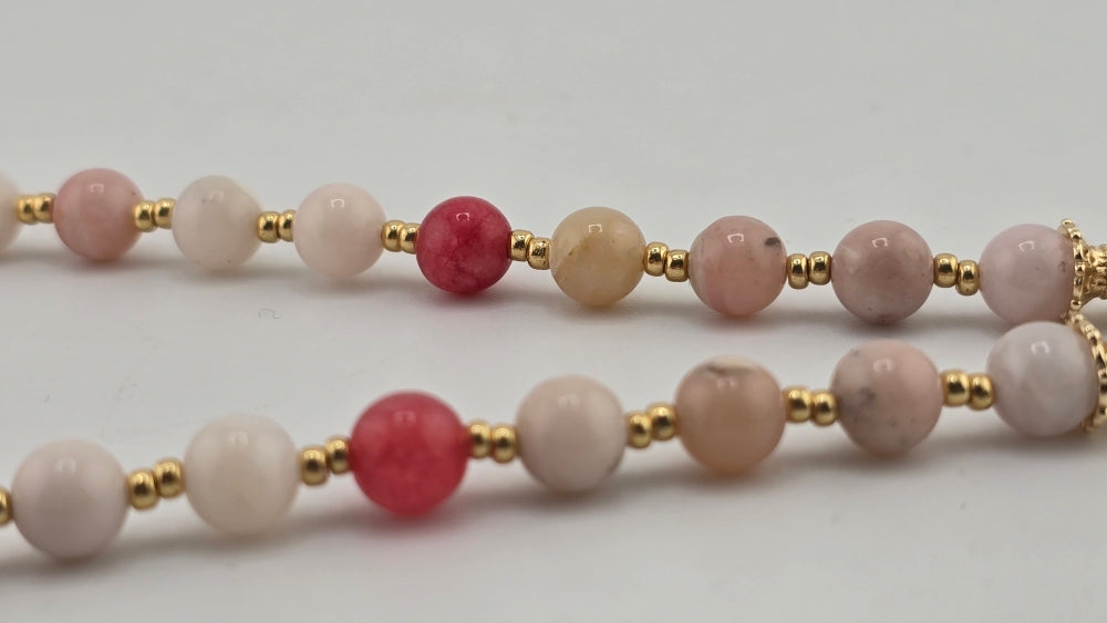 Collier en Opal rose