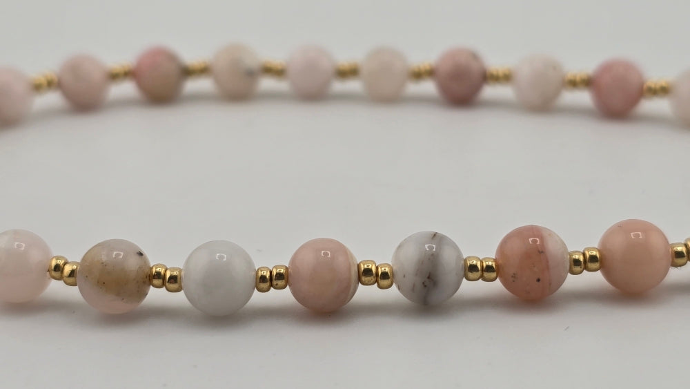 Collier en Opal rose