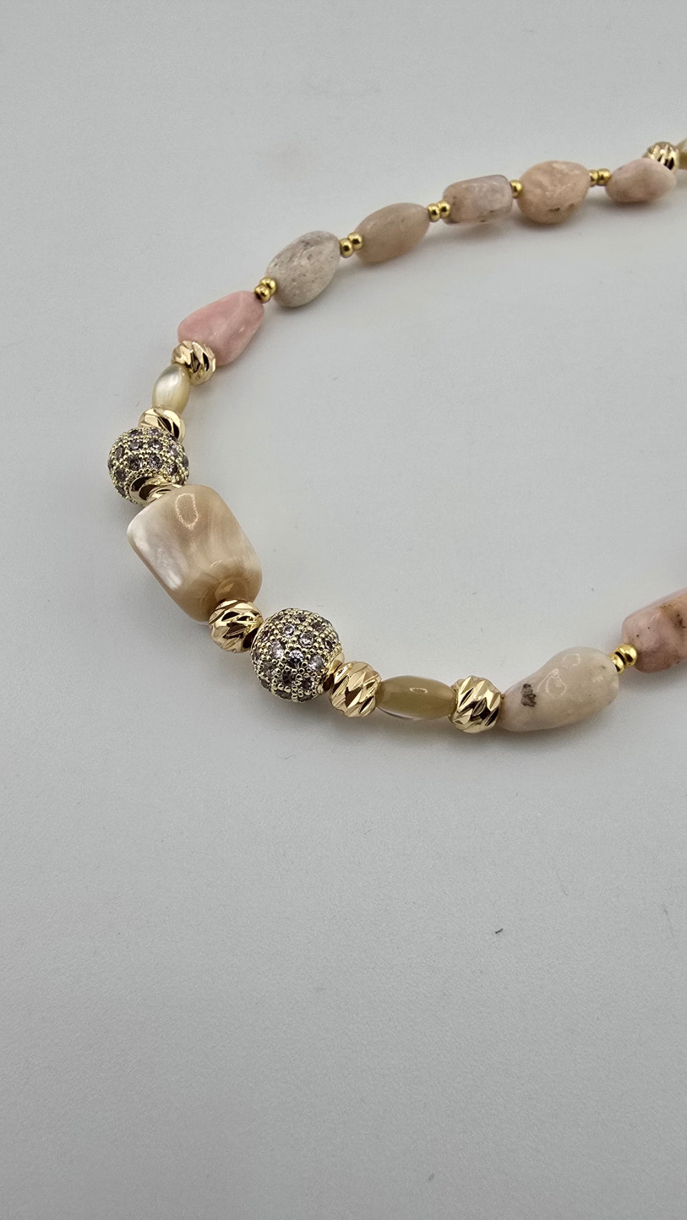 Collier en opal Rose et plaqué or 18K