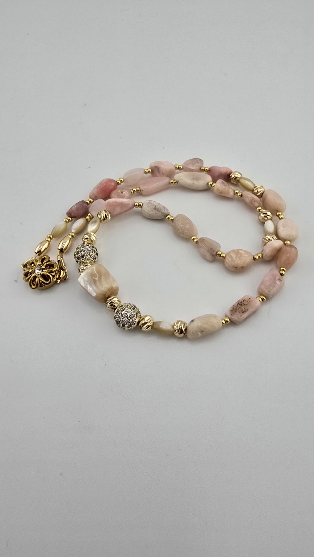 Collier en opal Rose et plaqué or 18K
