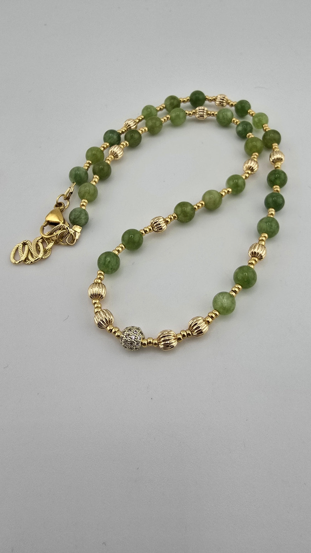 Collier en Péridot et perles en plaqué or 18K