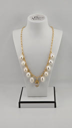 Majestueux collier chaine en perles de culture